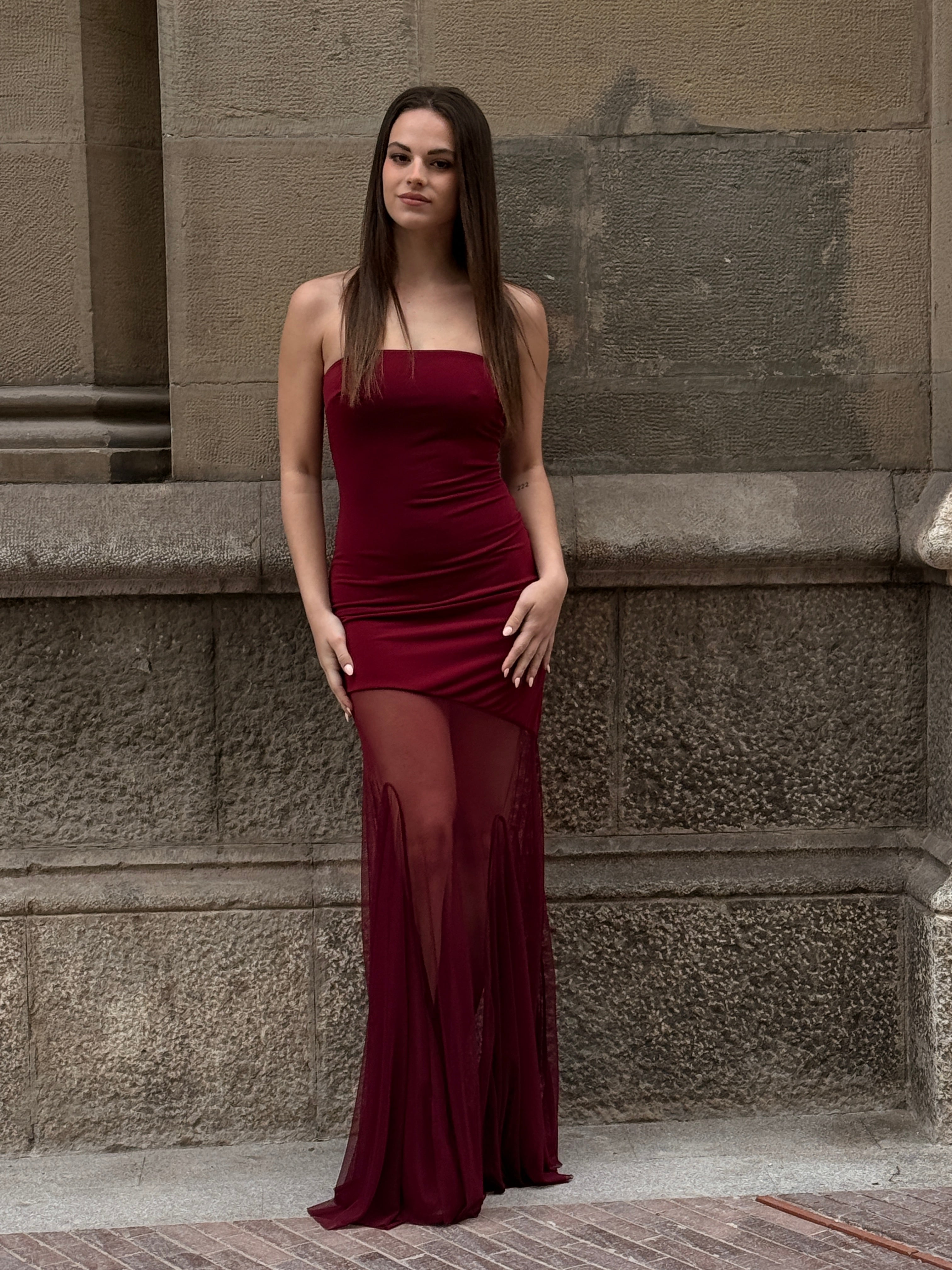 Vestido tomara que caia Nebula