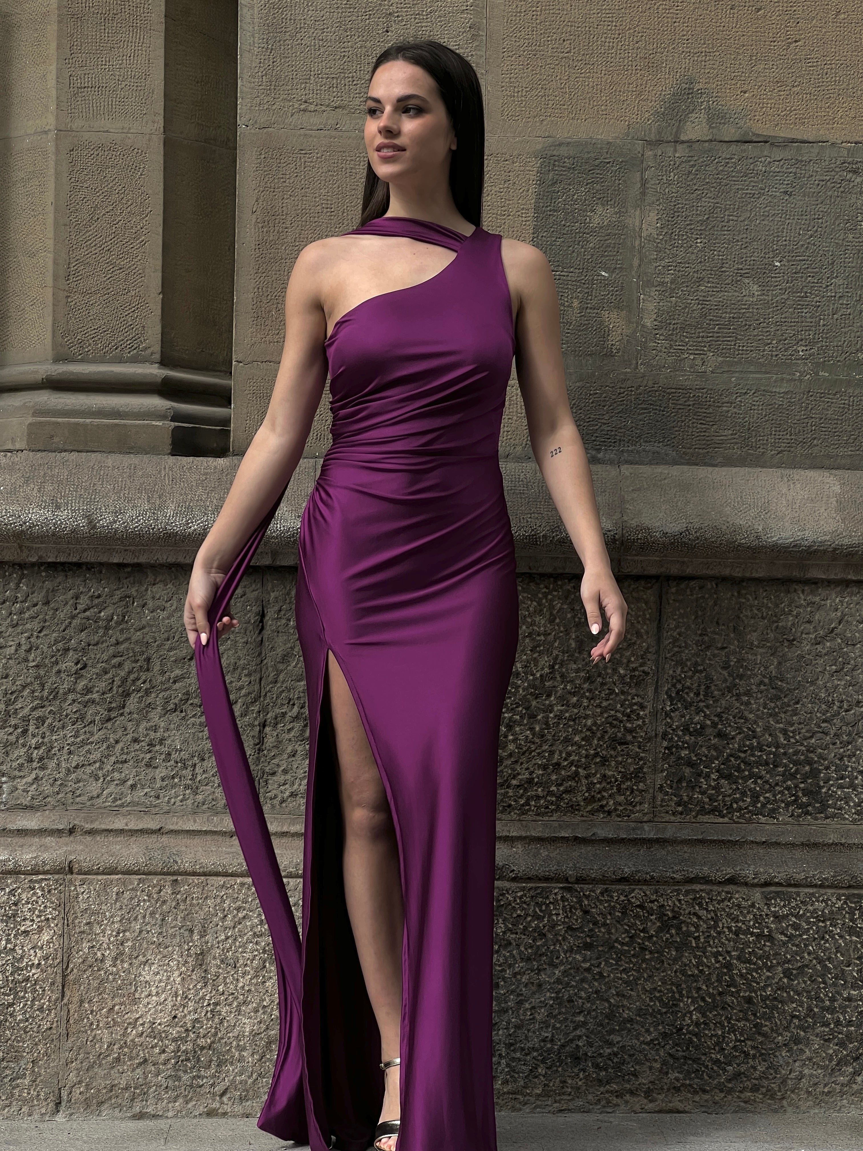 Vestido asimétrico satiando Sidney - Zebra&Maduixa®