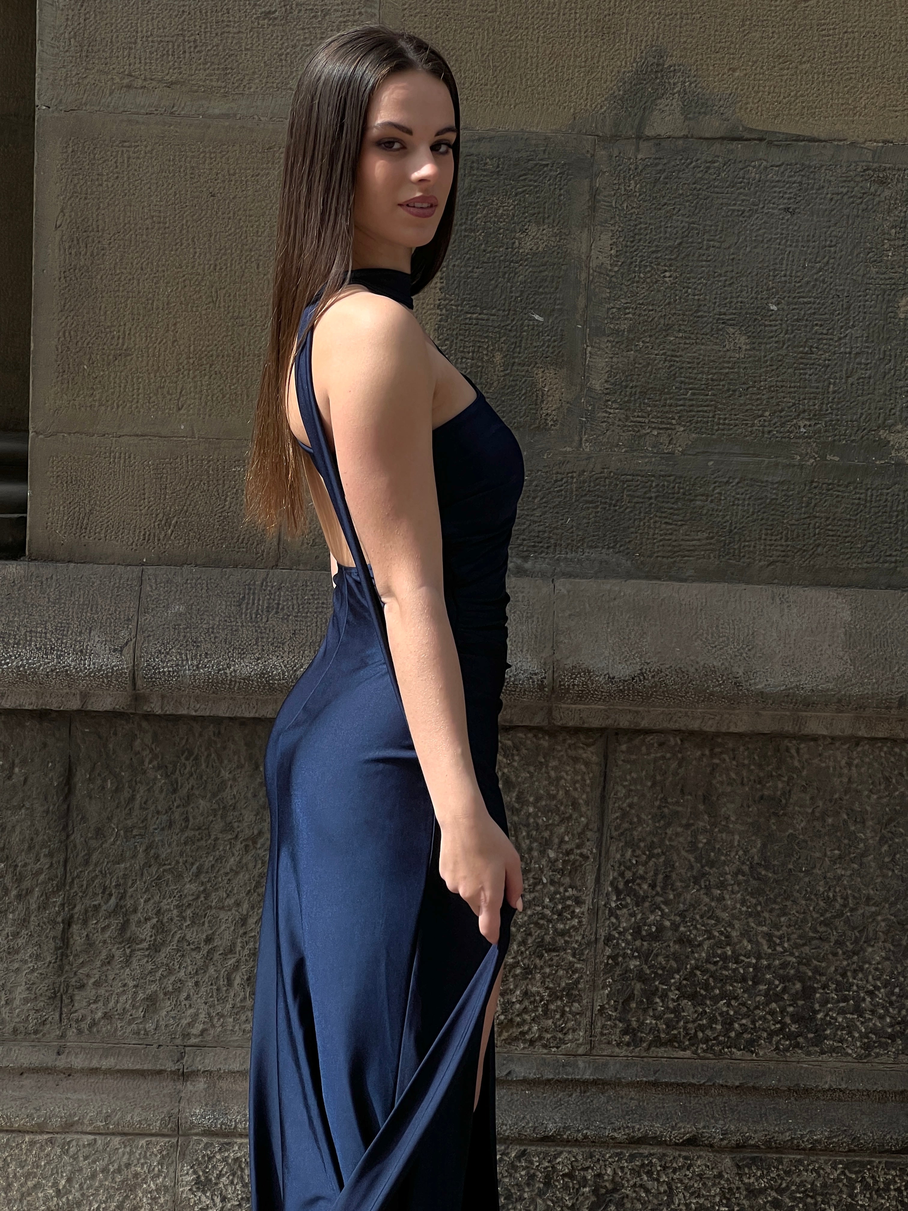 Vestido asimétrico satiando Sidney - Zebra&Maduixa®