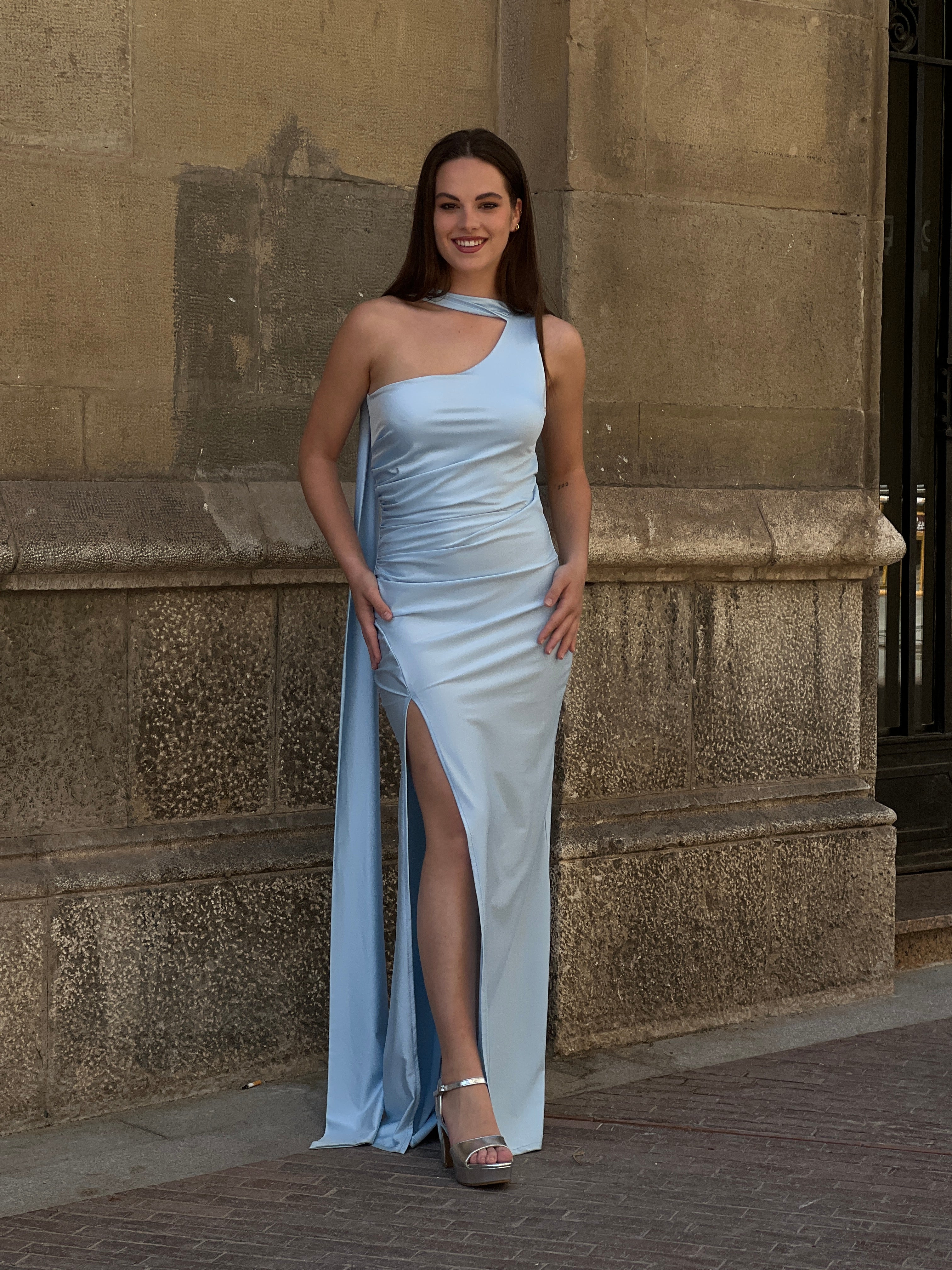 Vestido asimétrico satiando Sidney - Zebra&Maduixa®