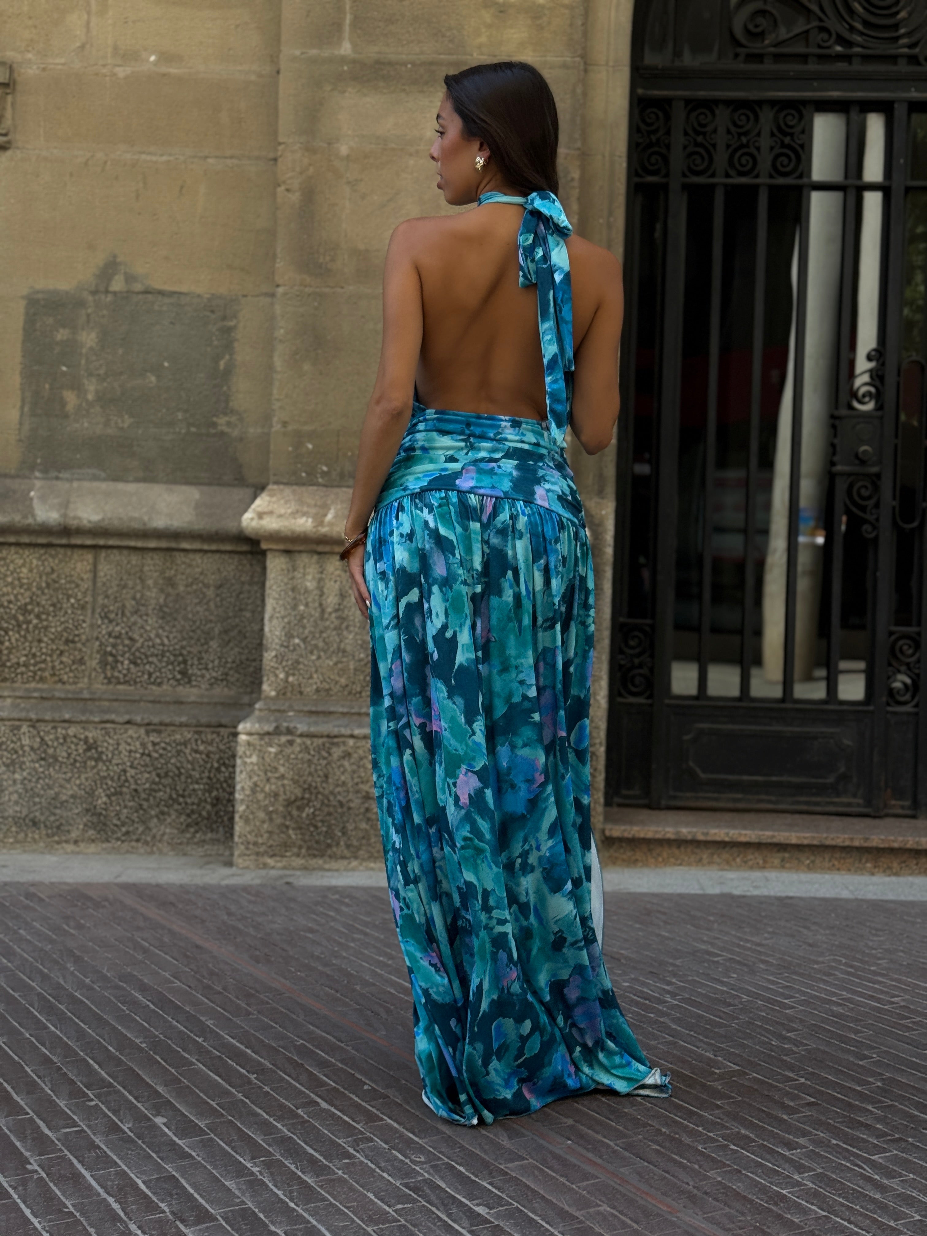 Vestido halter estampado Niria