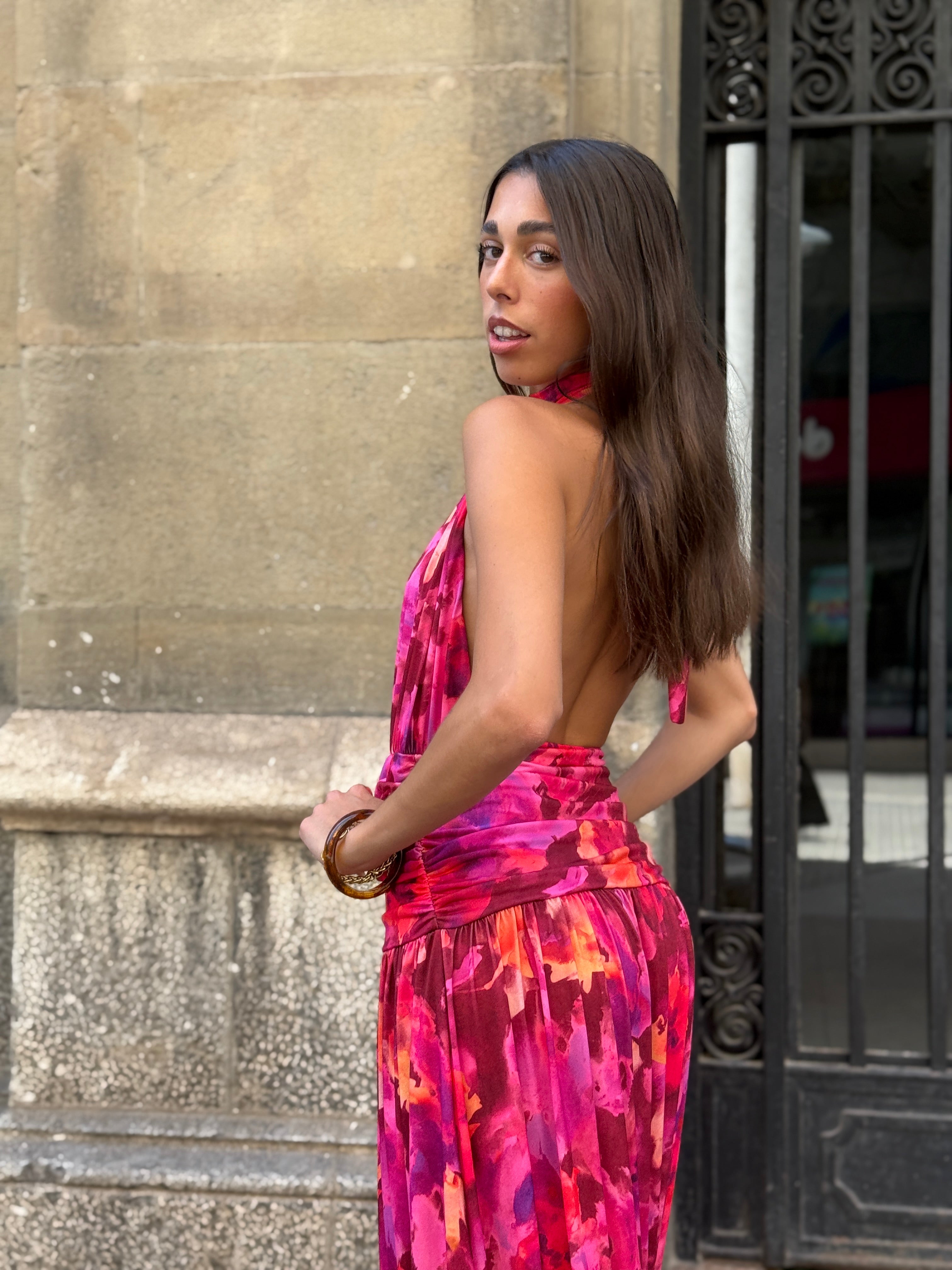Vestido halter estampado Niria