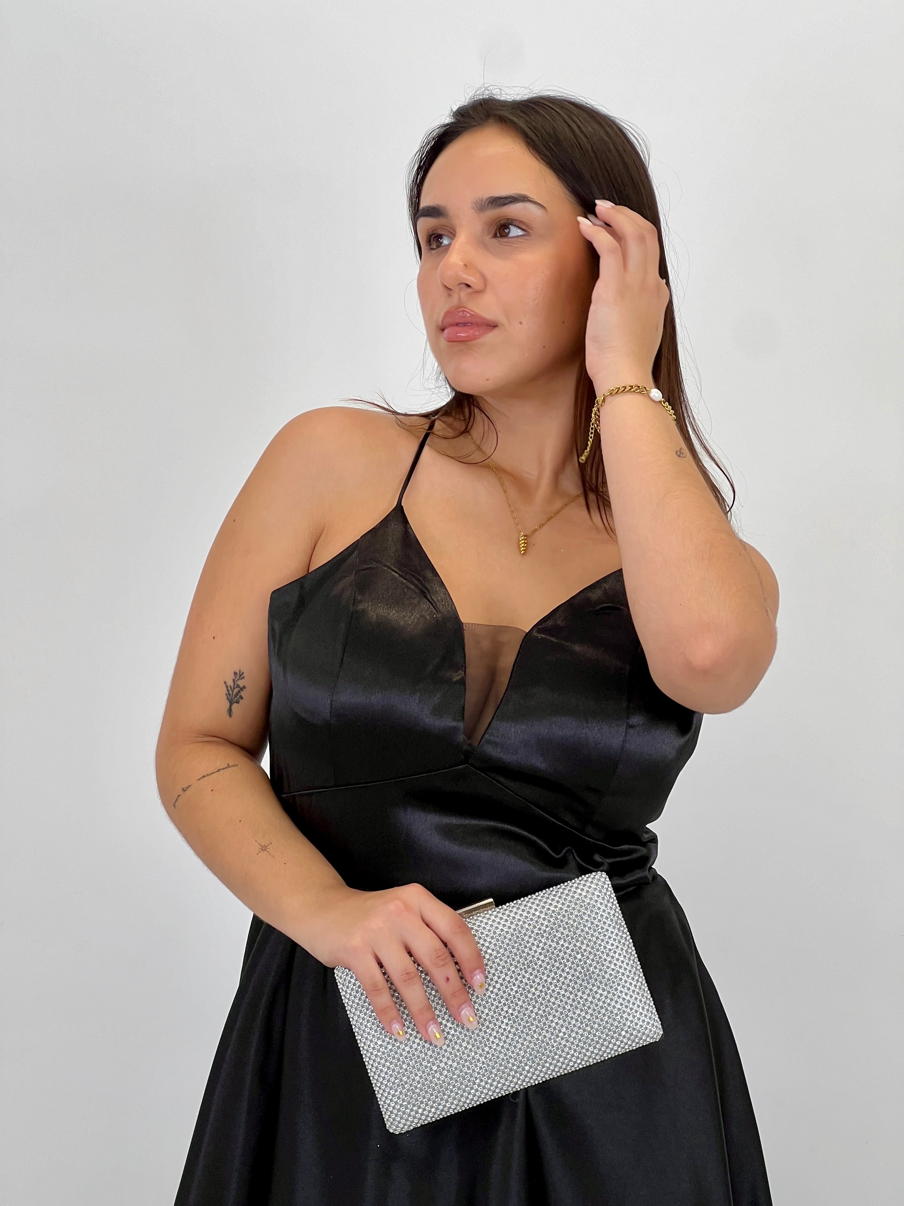 Vestido raso ceremonia Emma