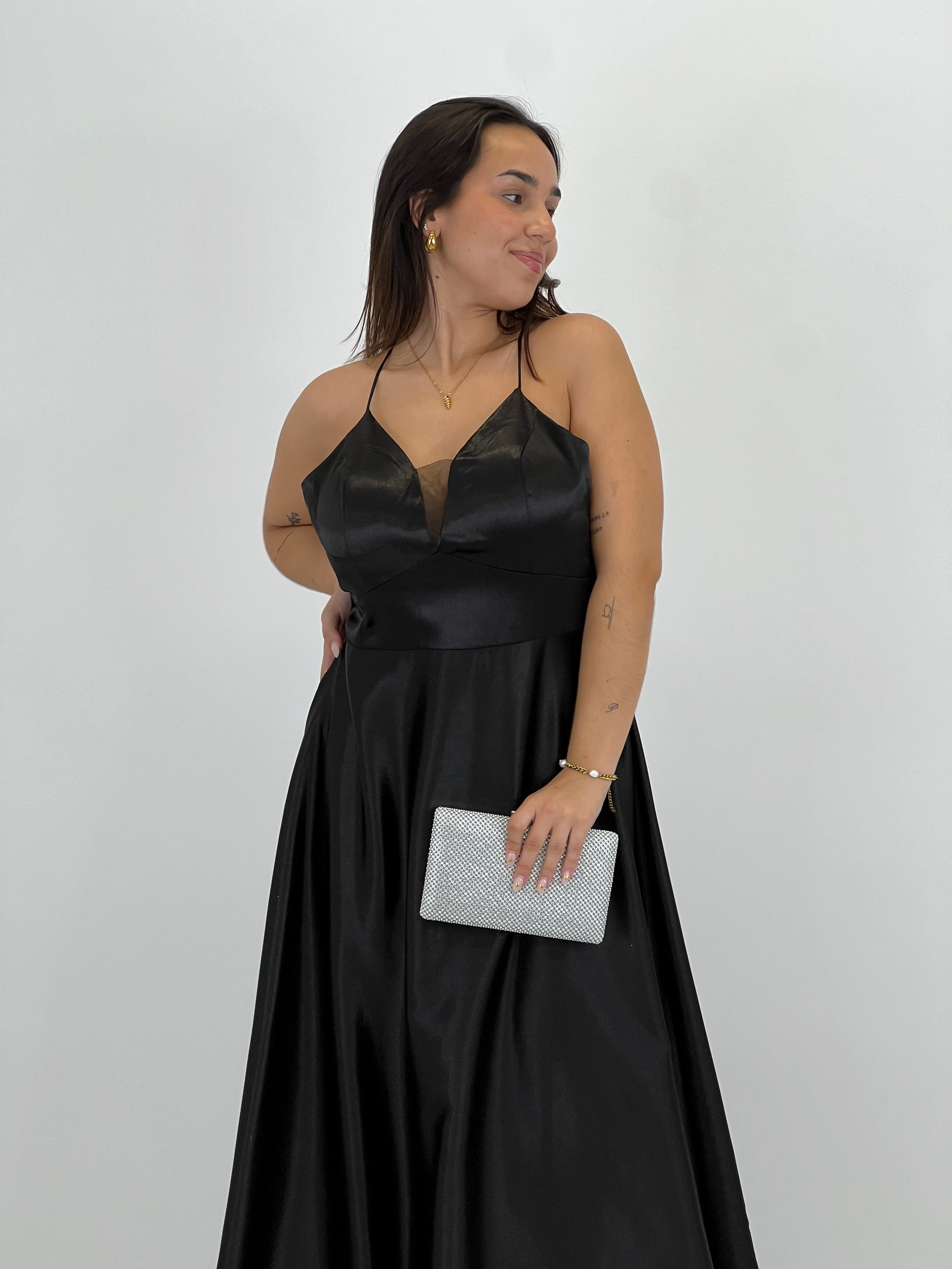 Vestido raso ceremonia Emma