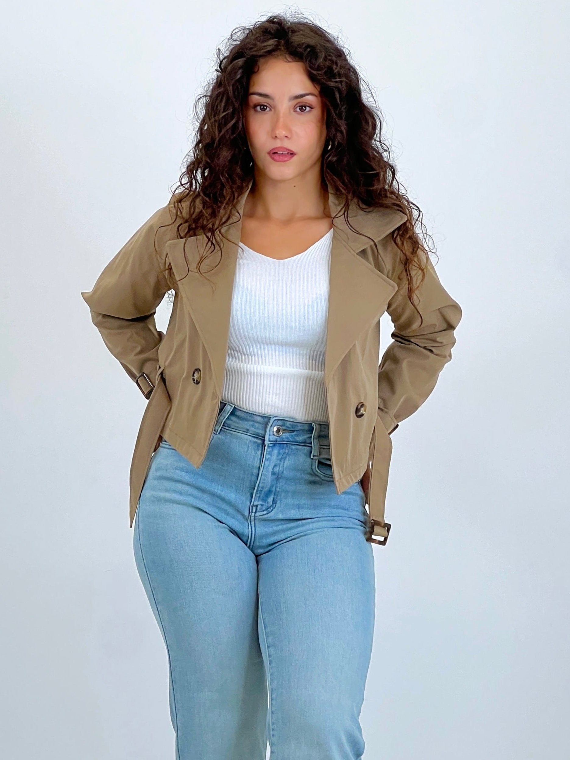 Belted trench jacket