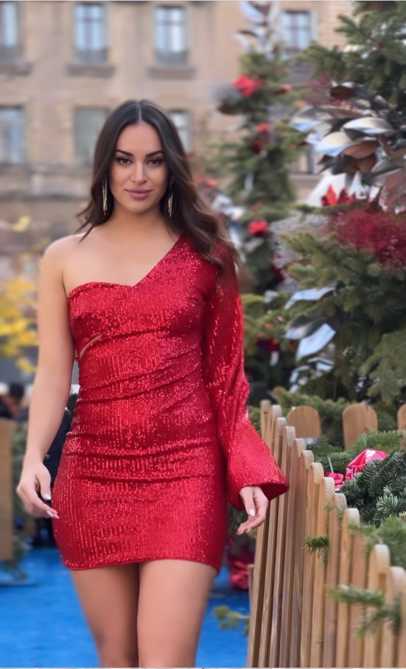 Vestido lentejuelas asimétrico Karen