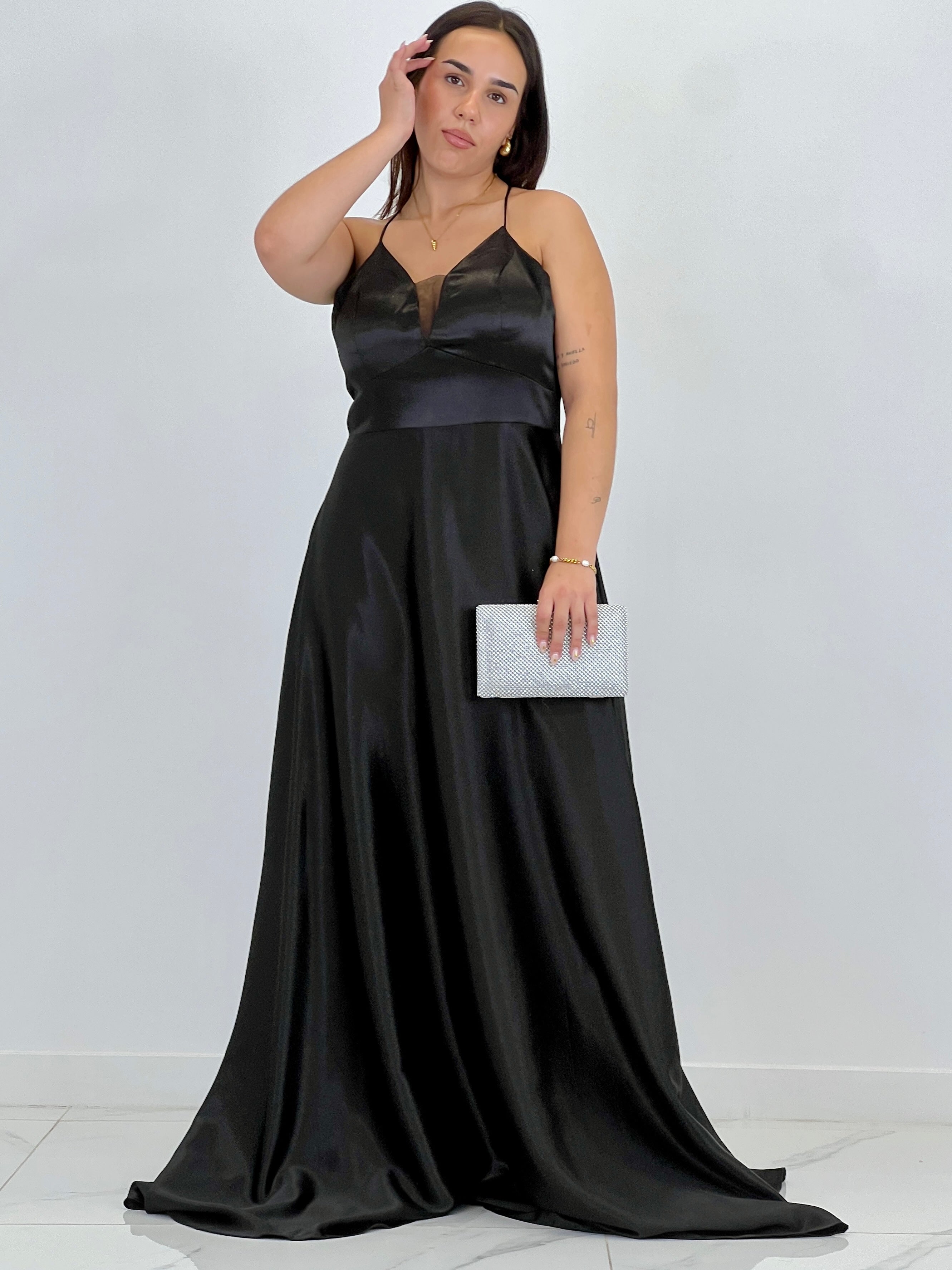 Vestido raso ceremonia Emma