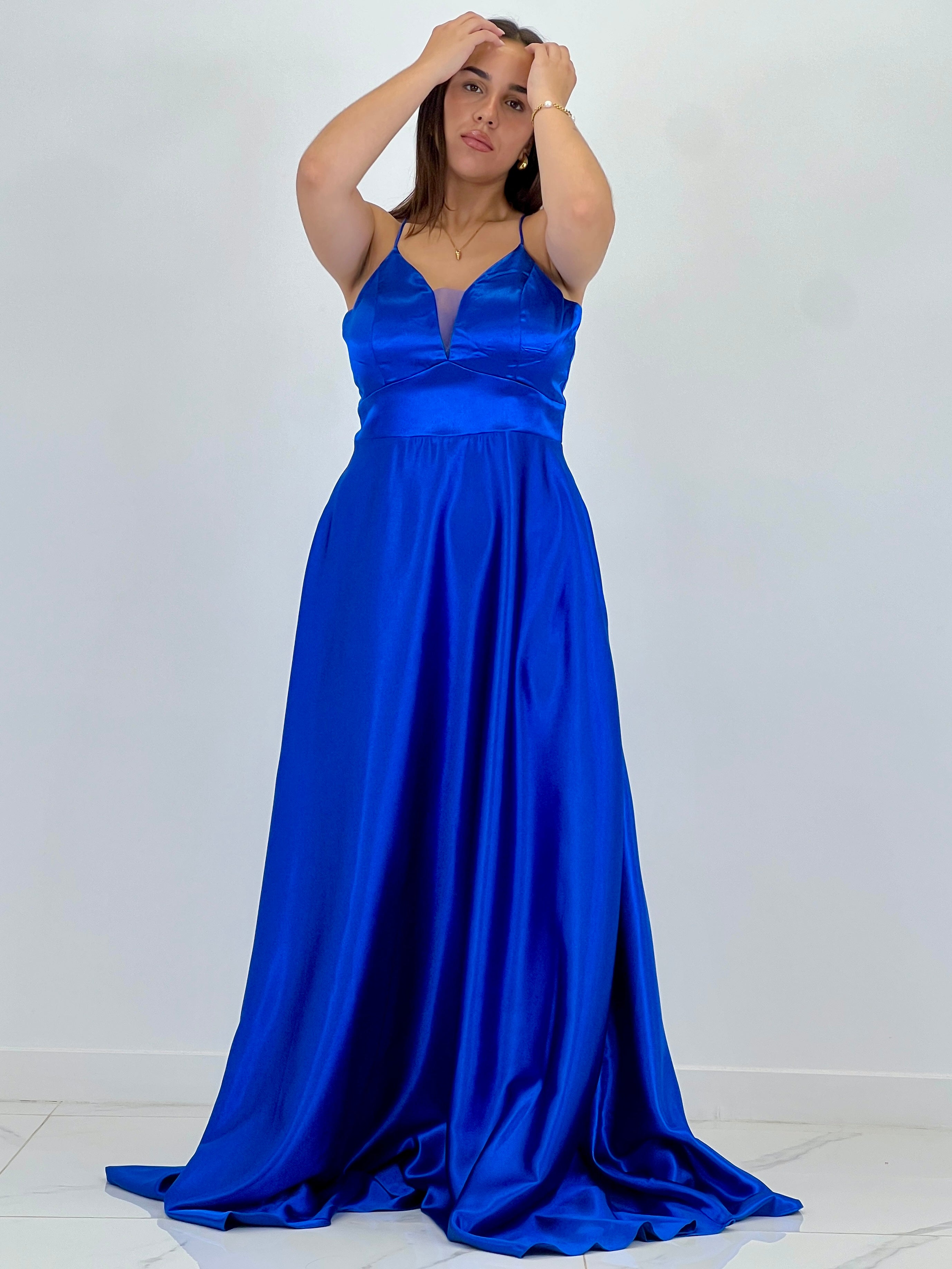 Vestido raso ceremonia Emma