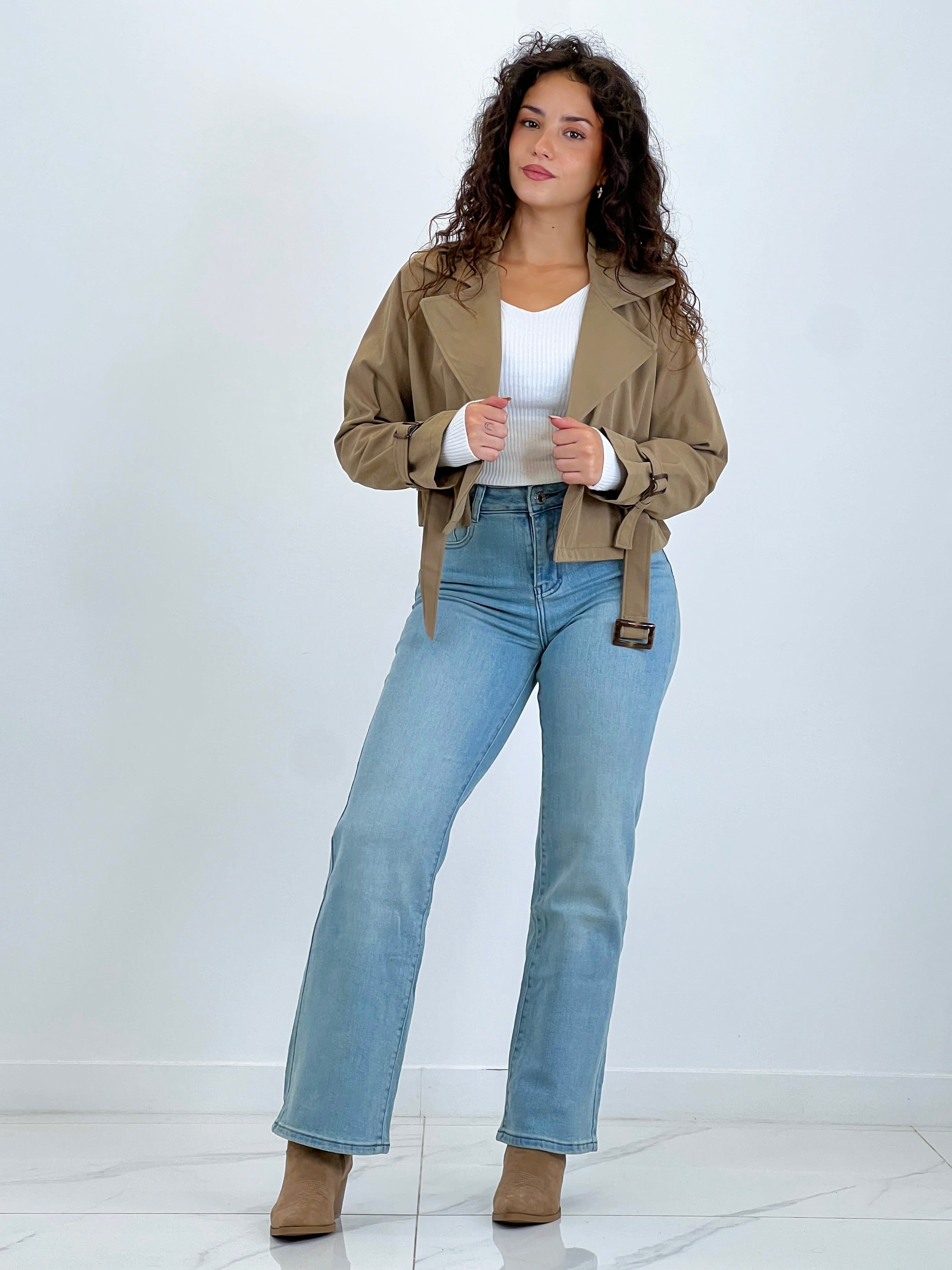 Belted trench jacket