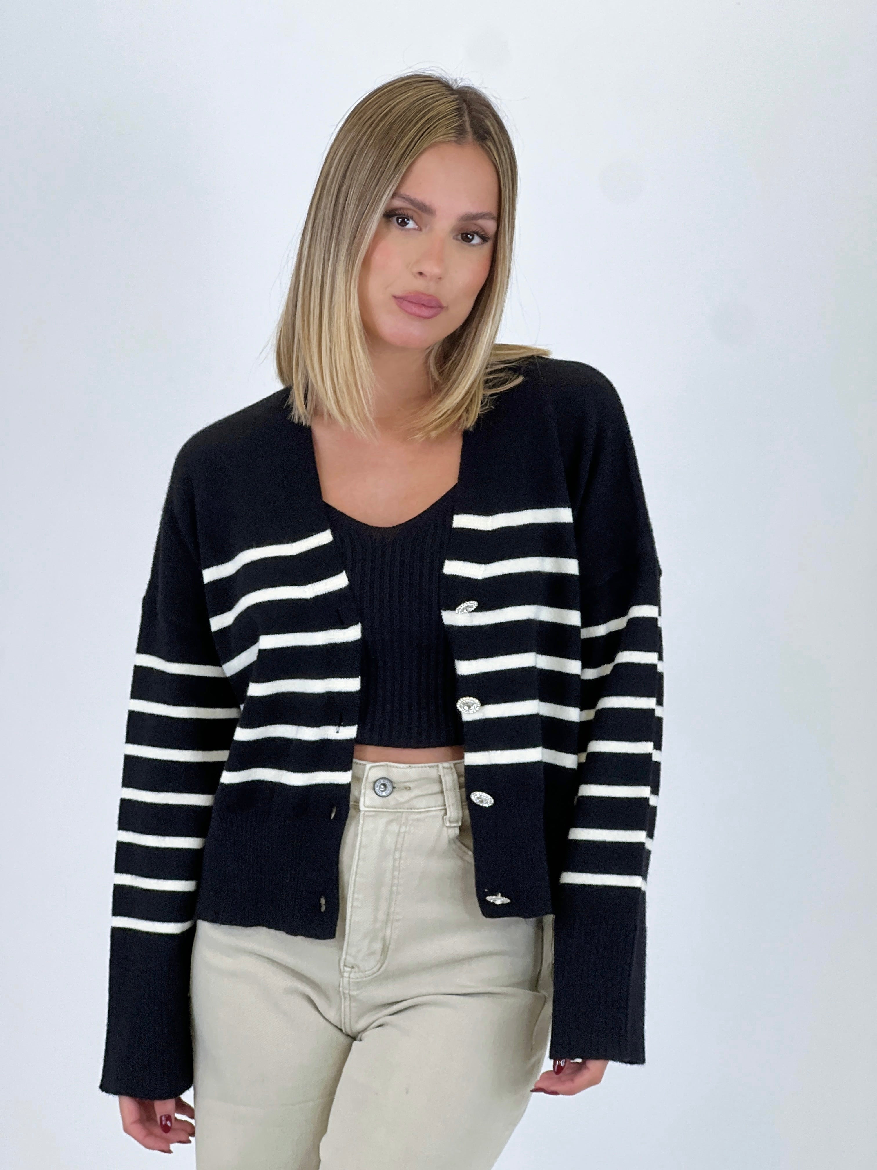 Striped jacket with buttons