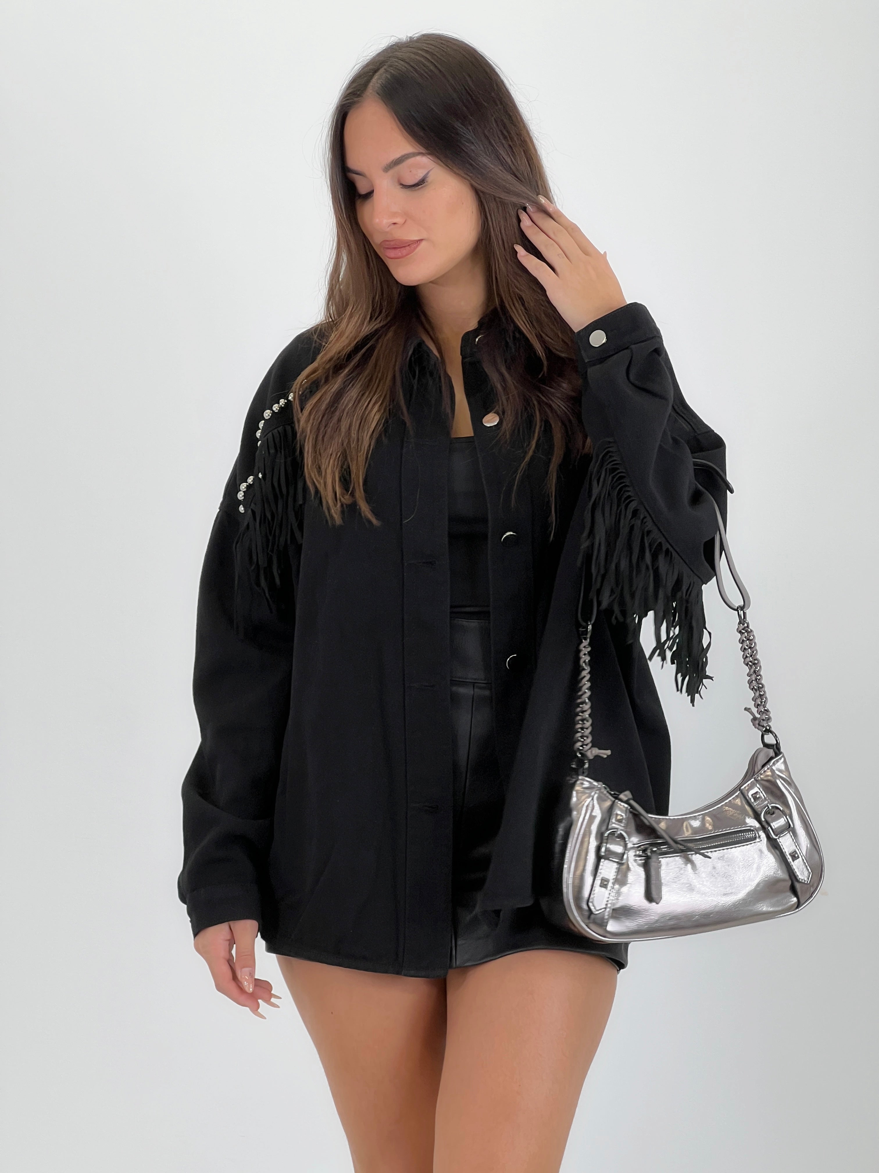 Sobrecamisa denim tachuelas