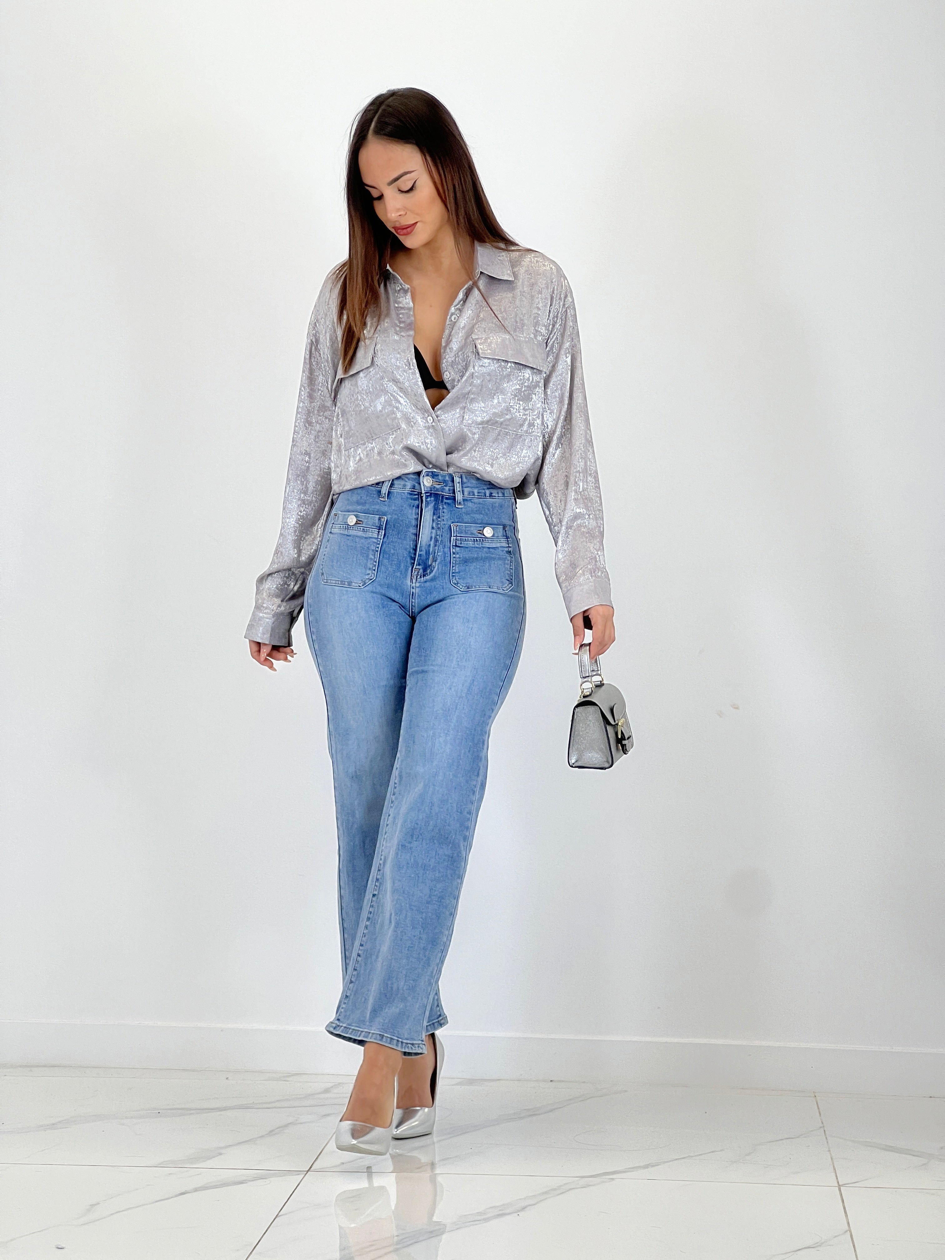 Zapato tacón stiletto metalizado