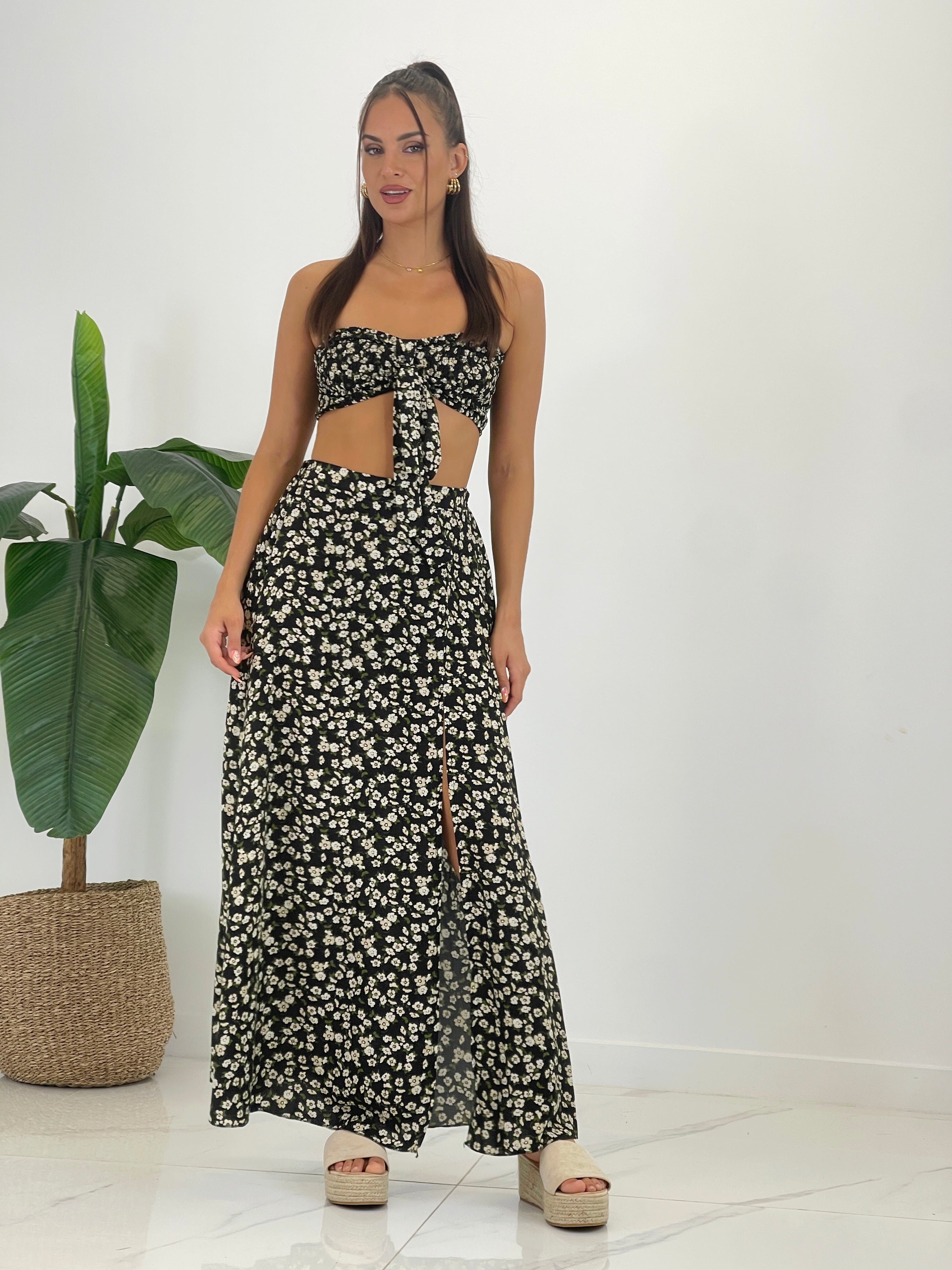 Floral print crop top