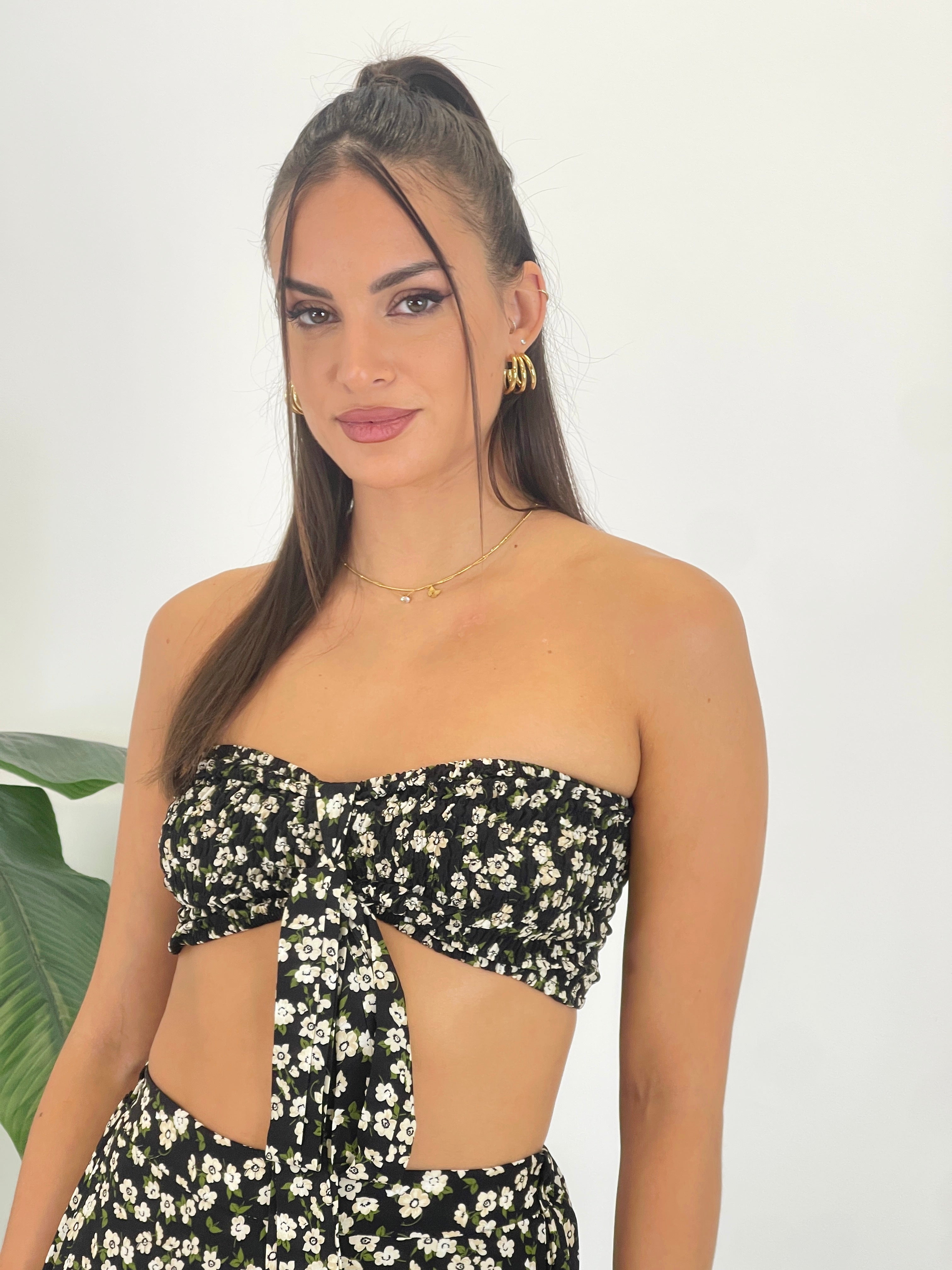 Floral print crop top