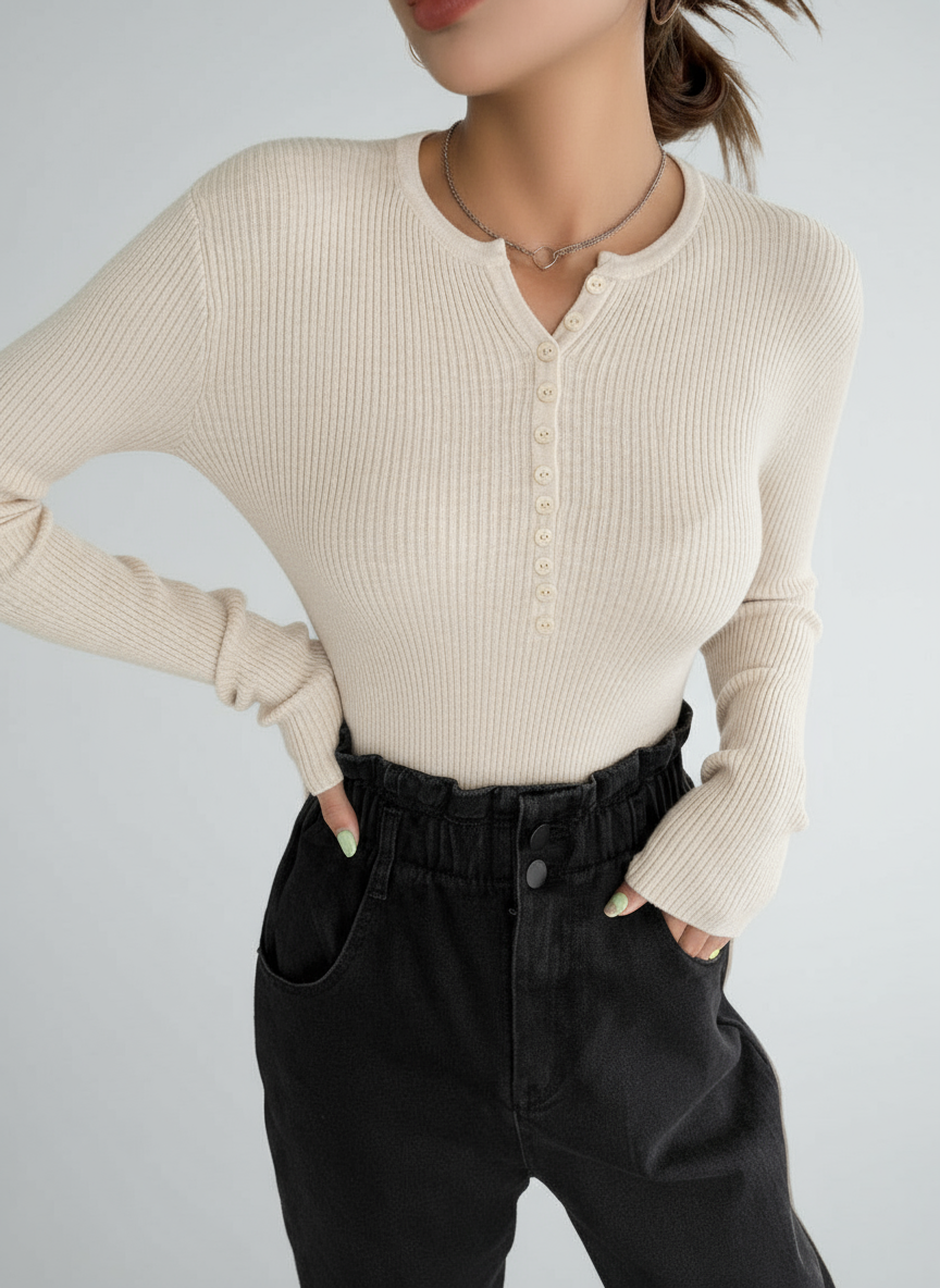 Samarreta de botons canalé