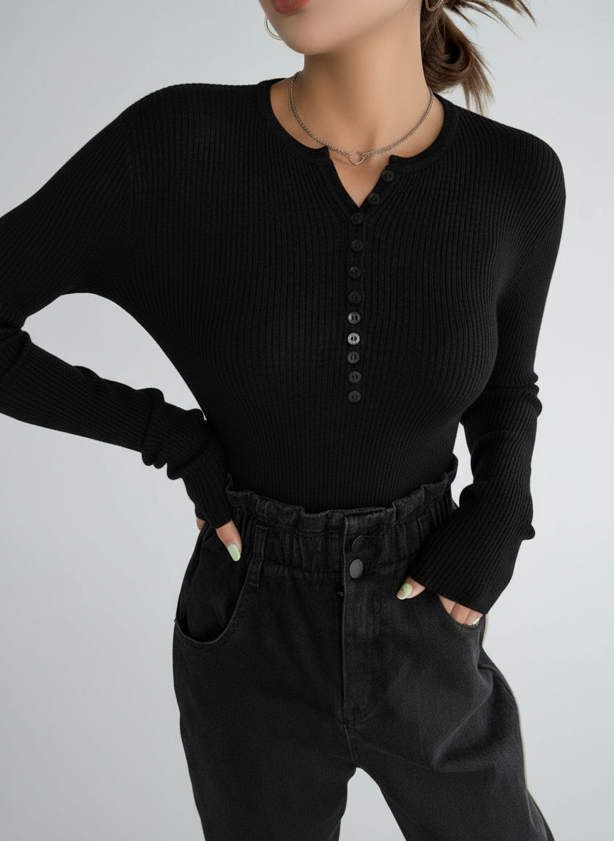 Samarreta de botons canalé