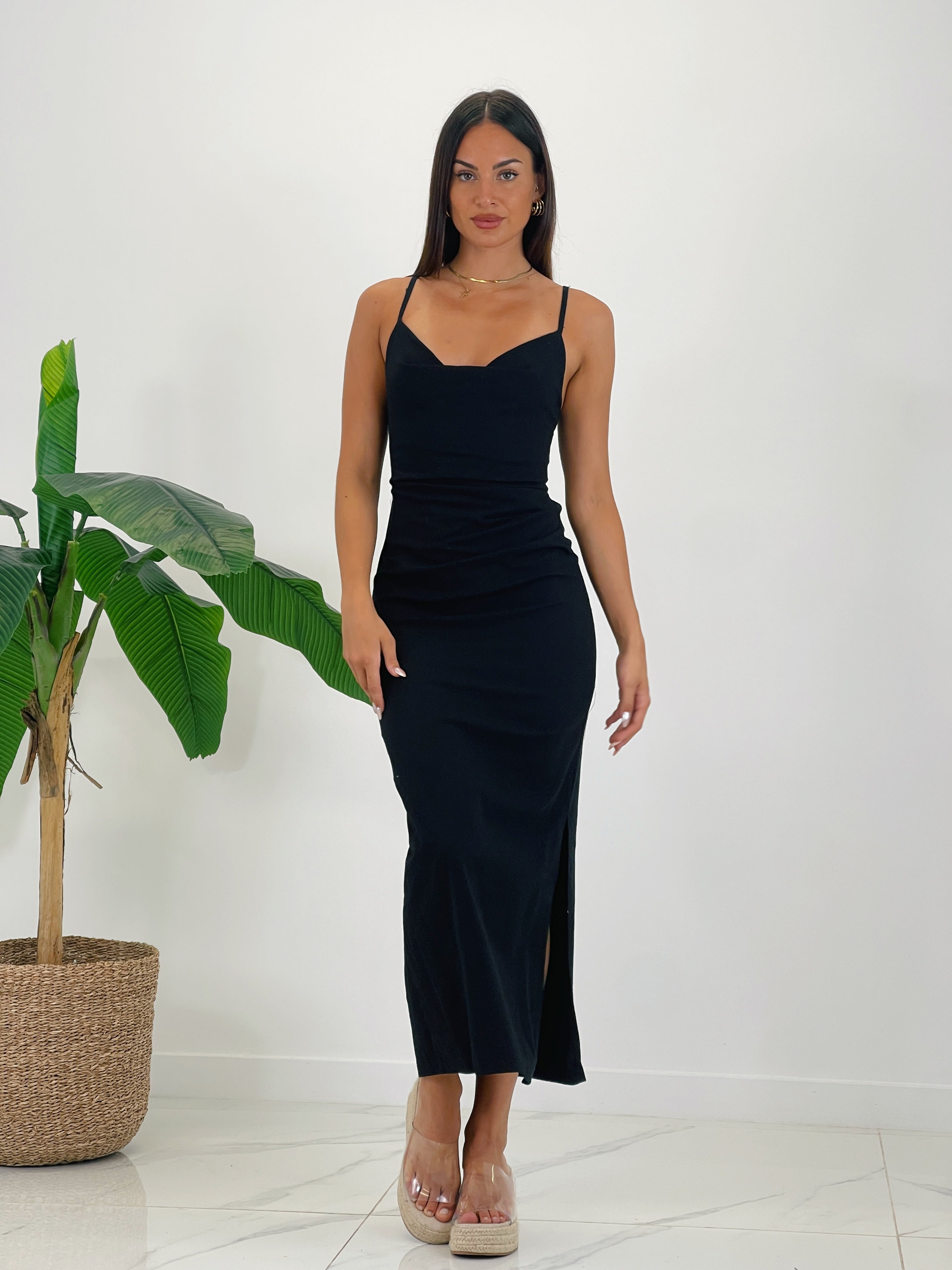 Vestido lino drapeado Gigi