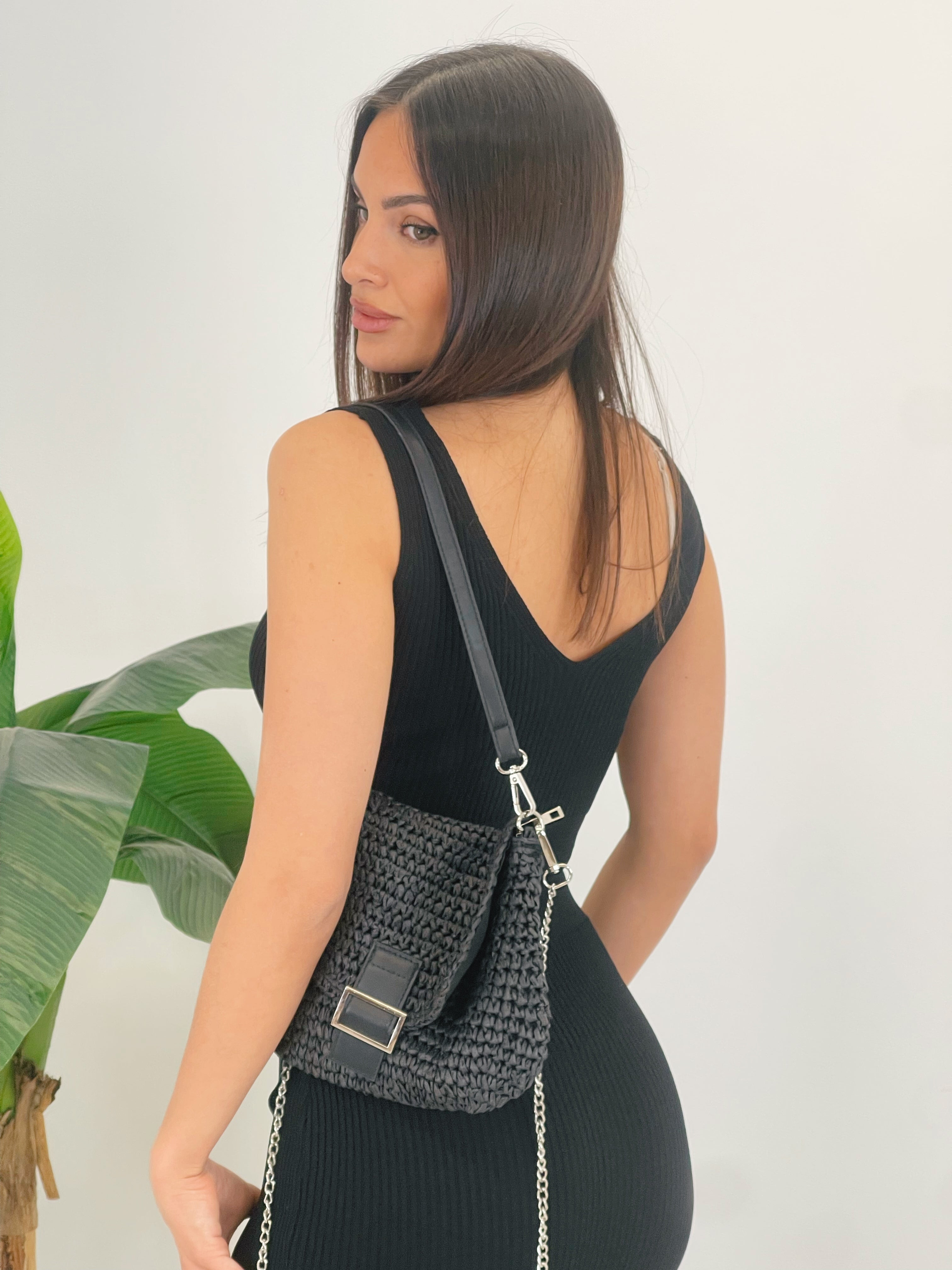 Conjunto top y falda punto