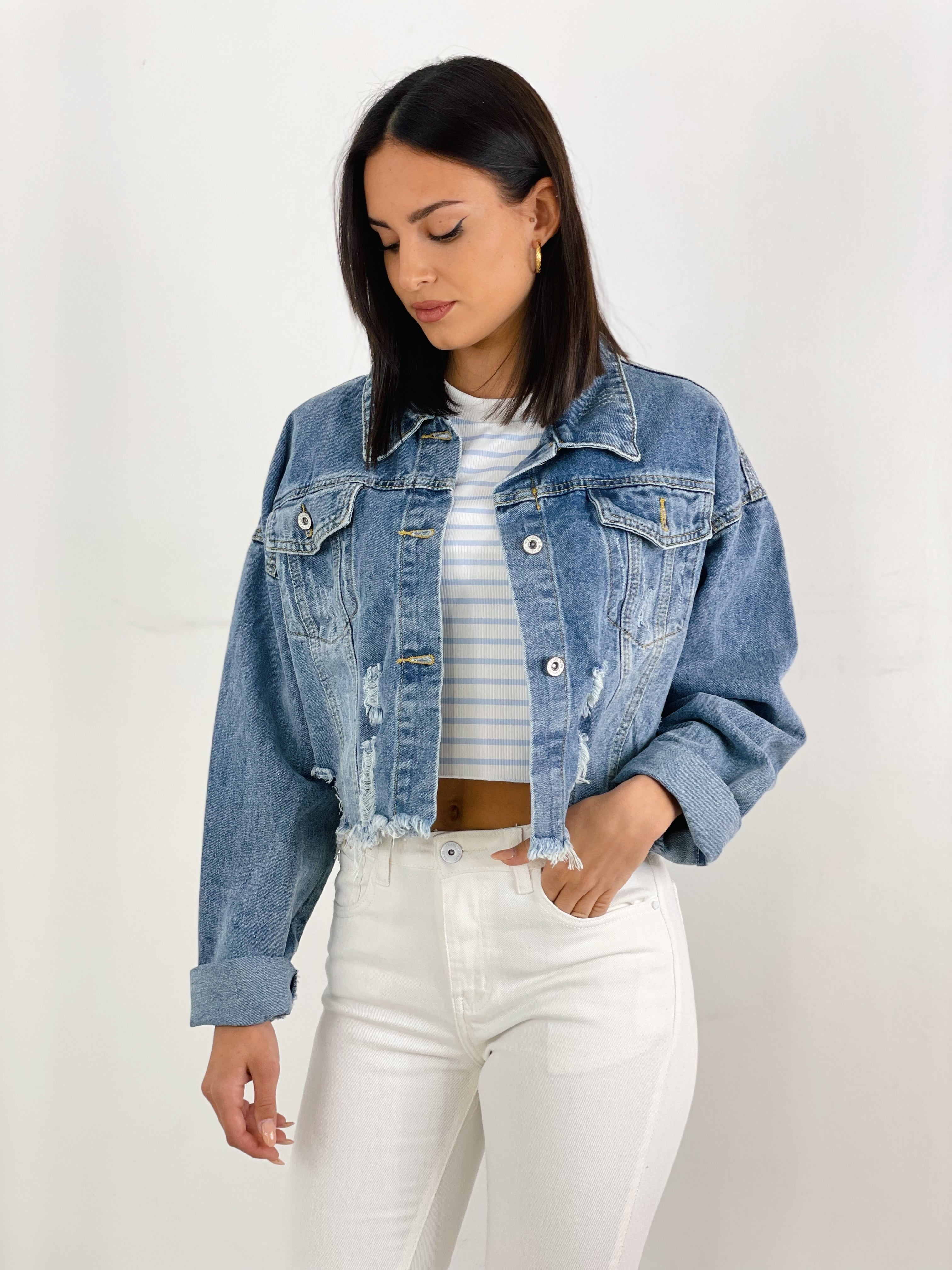 Cazadora Denim Cropped - Zebra&Maduixa®