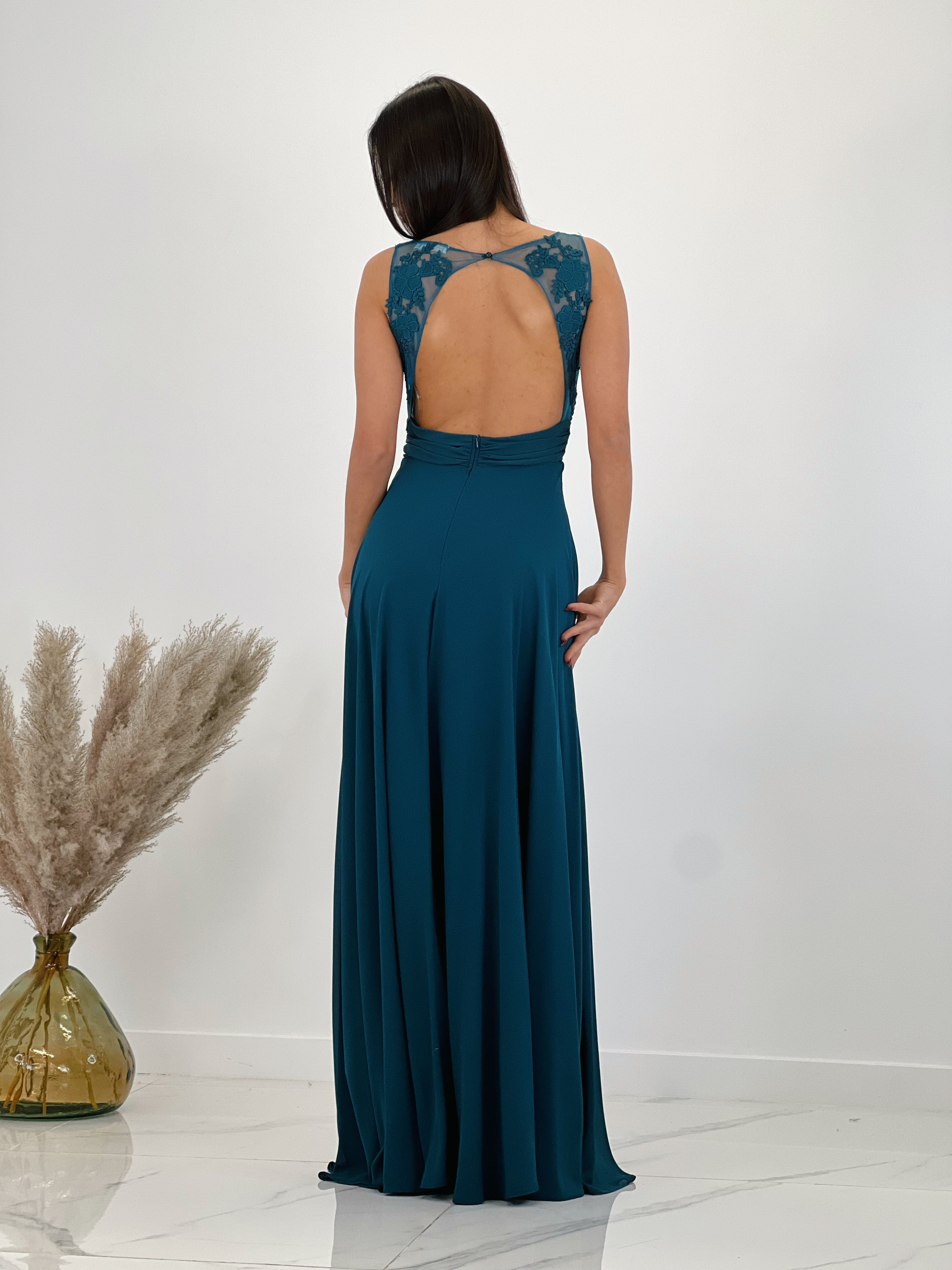Vestido espalda bordada Artemis