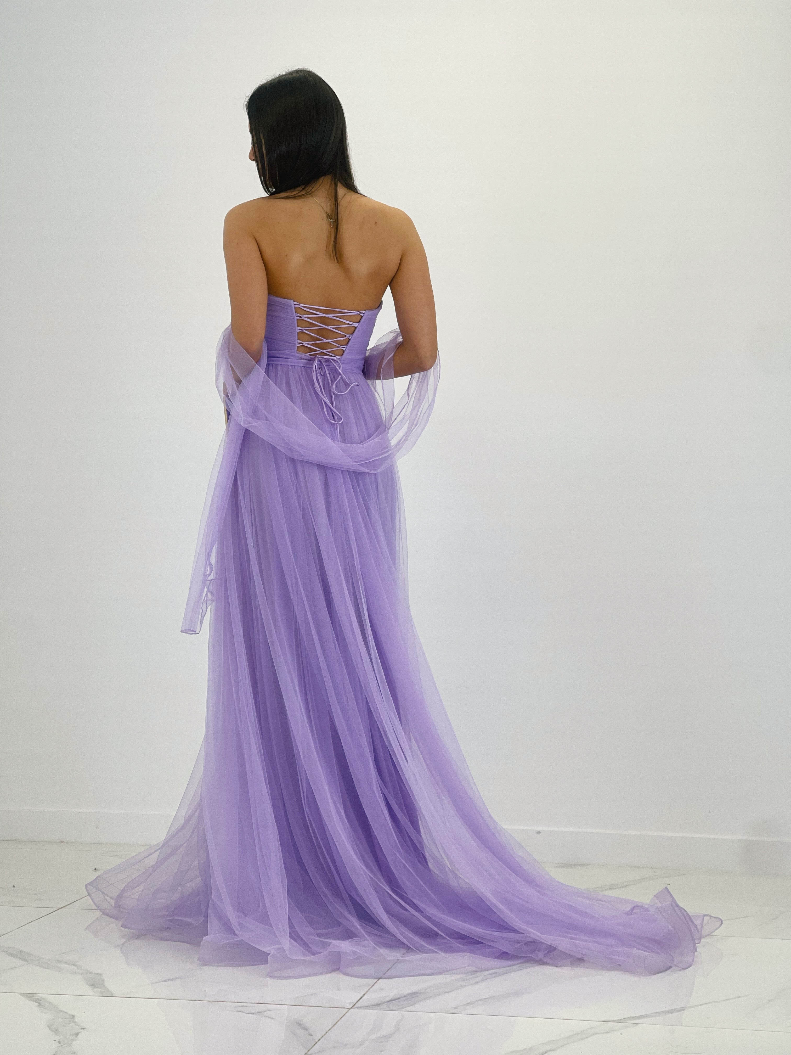 Vestido tul largo Valeria