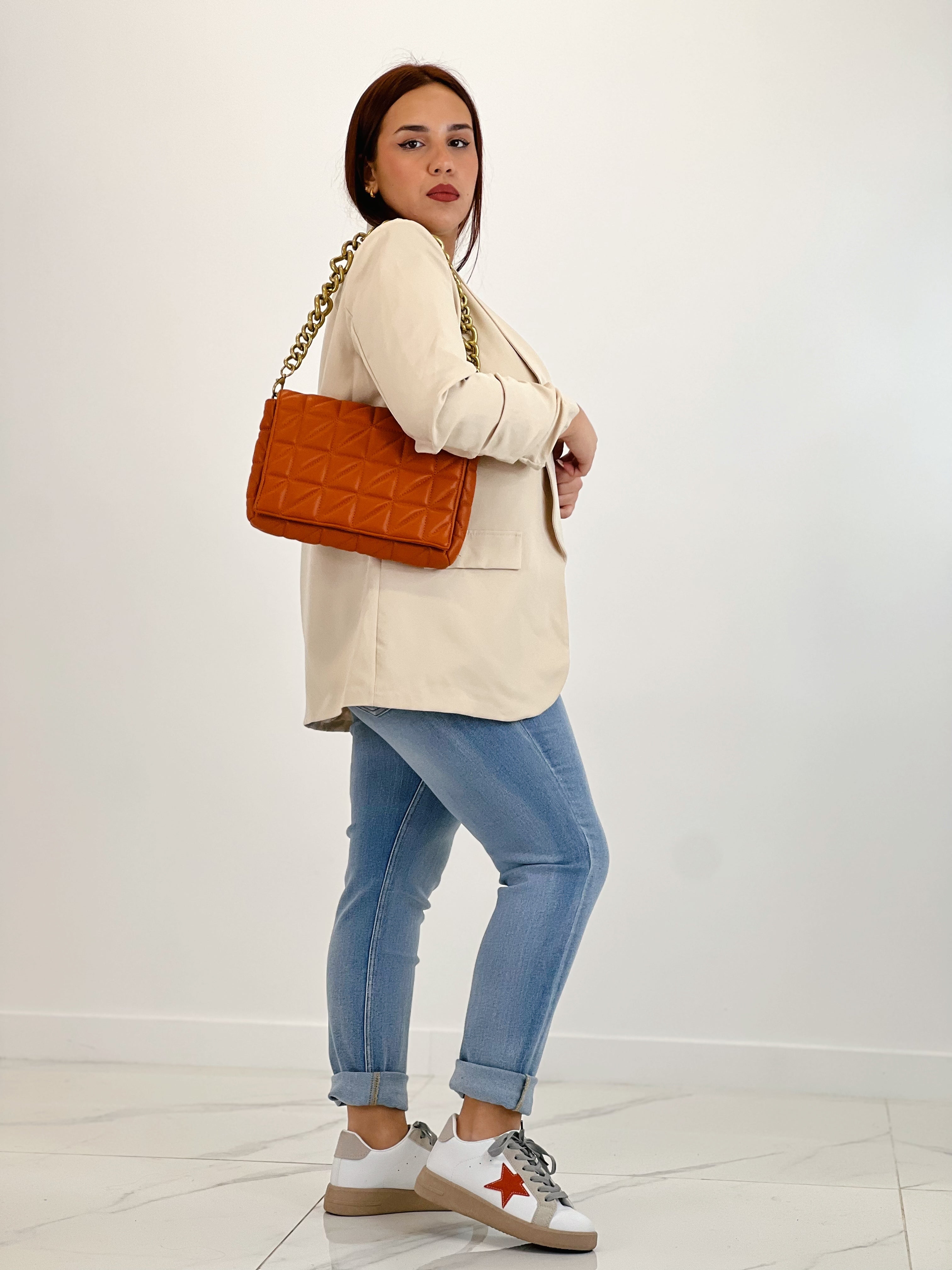 Bolso acolchado cadena gruesa