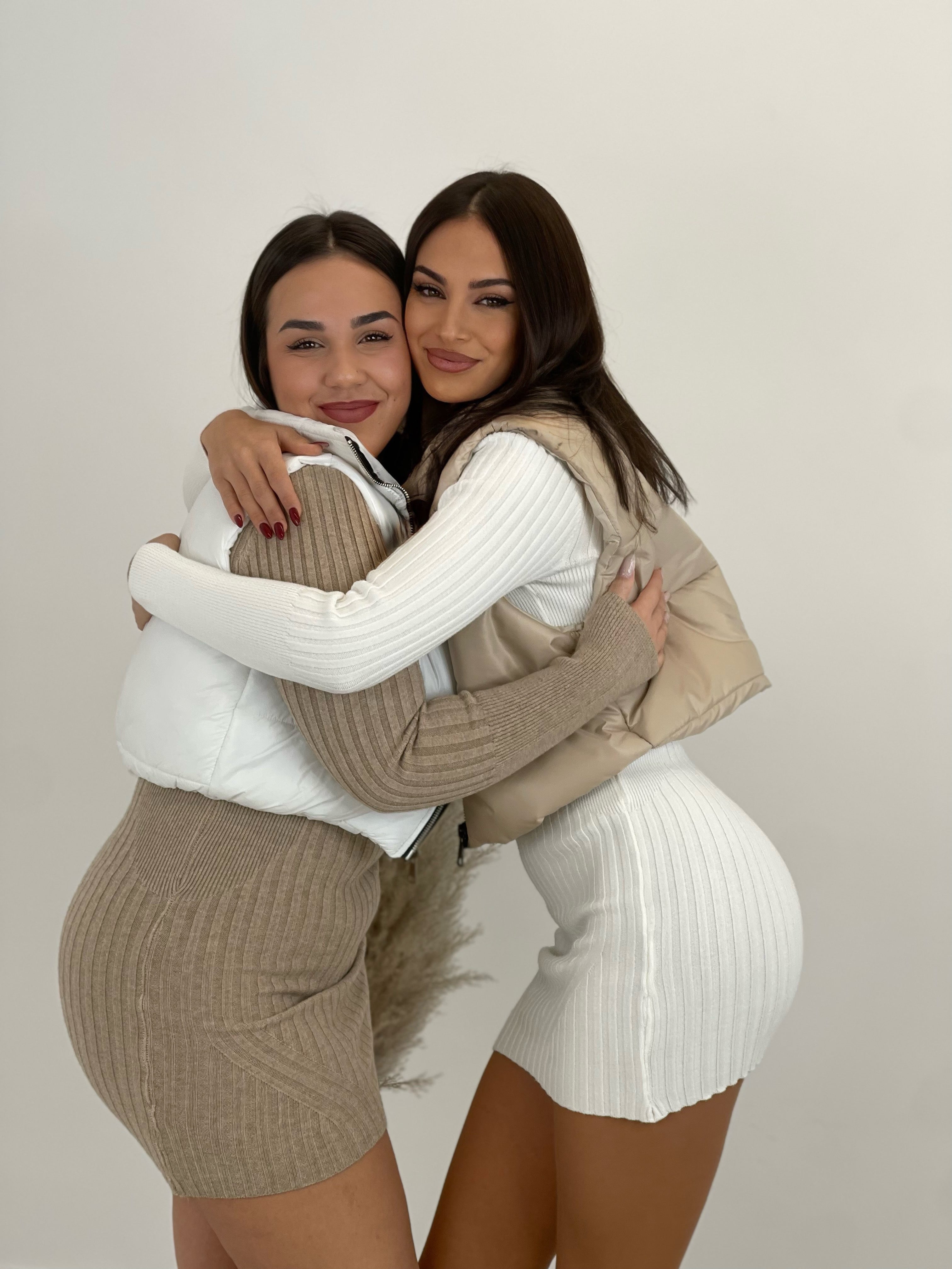 Vestido manga larga punto rib