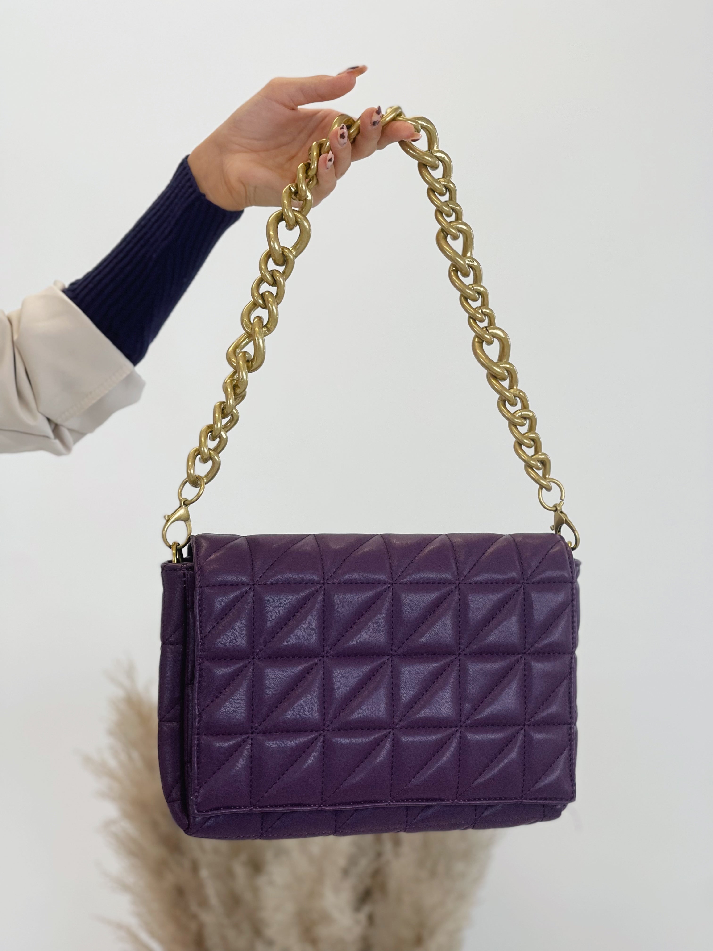 Bolso acolchado cadena gruesa