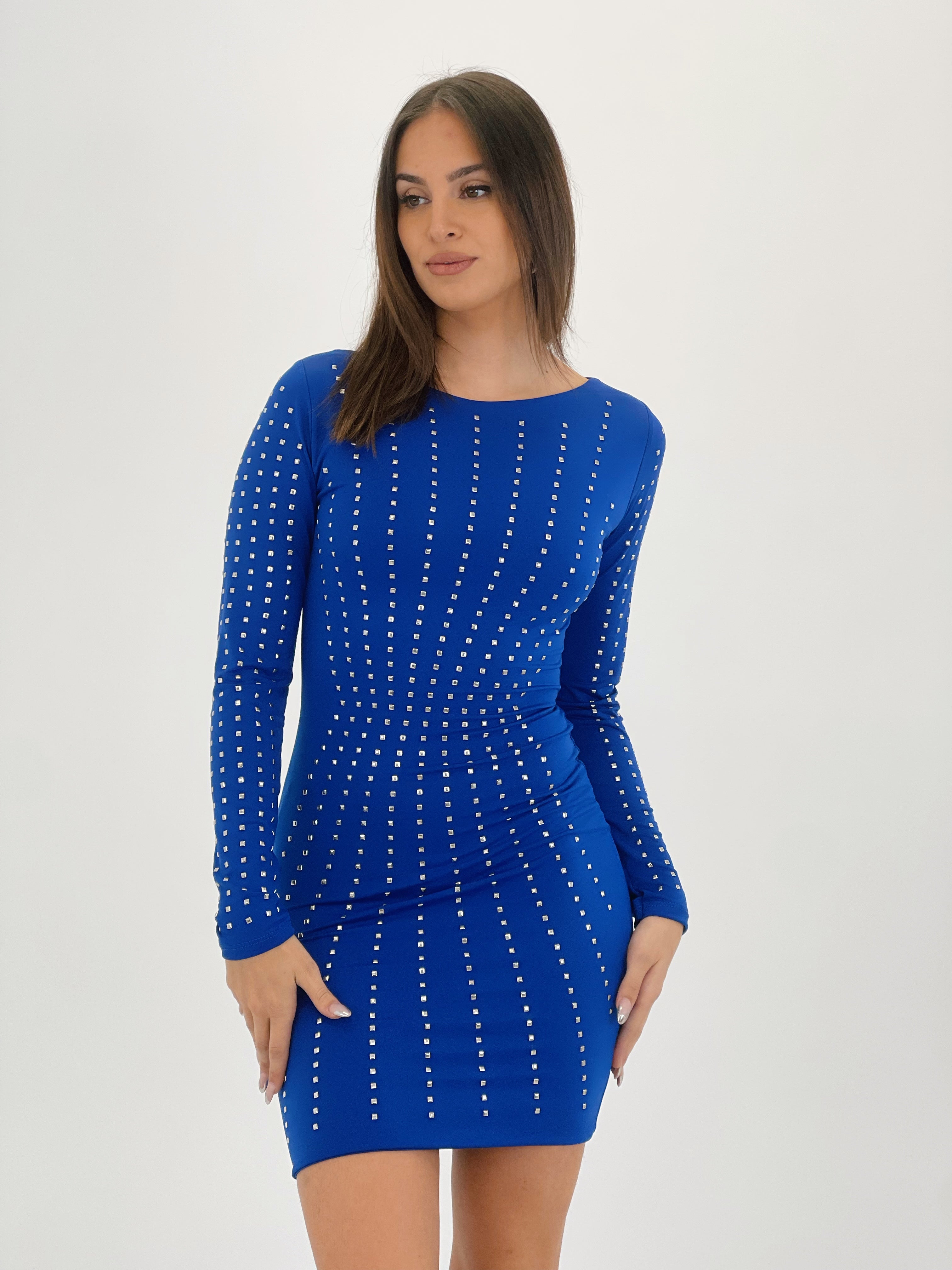 Long-sleeved studded dress