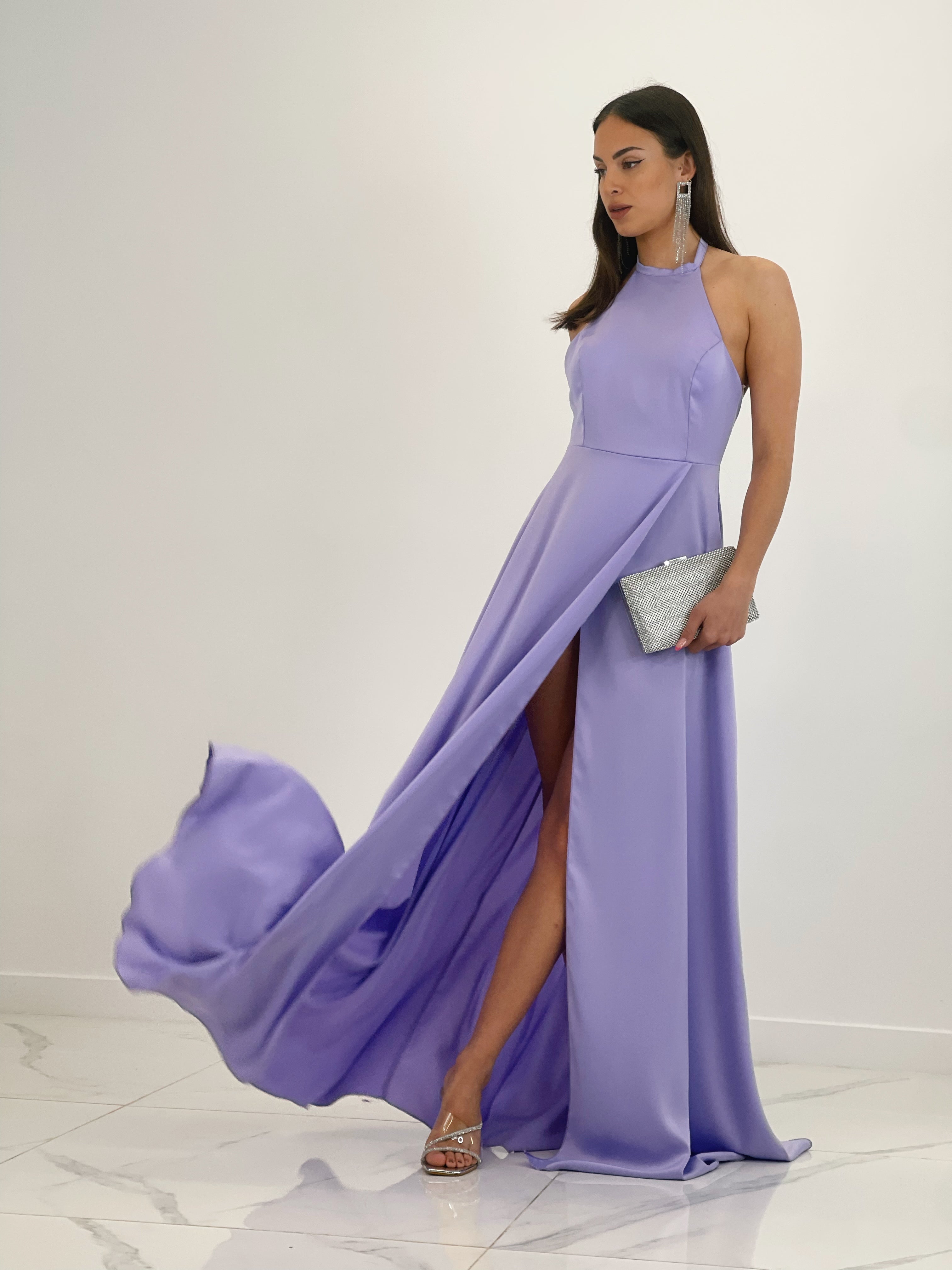 Vestido largo satén Silvia - Zebra&Maduixa®