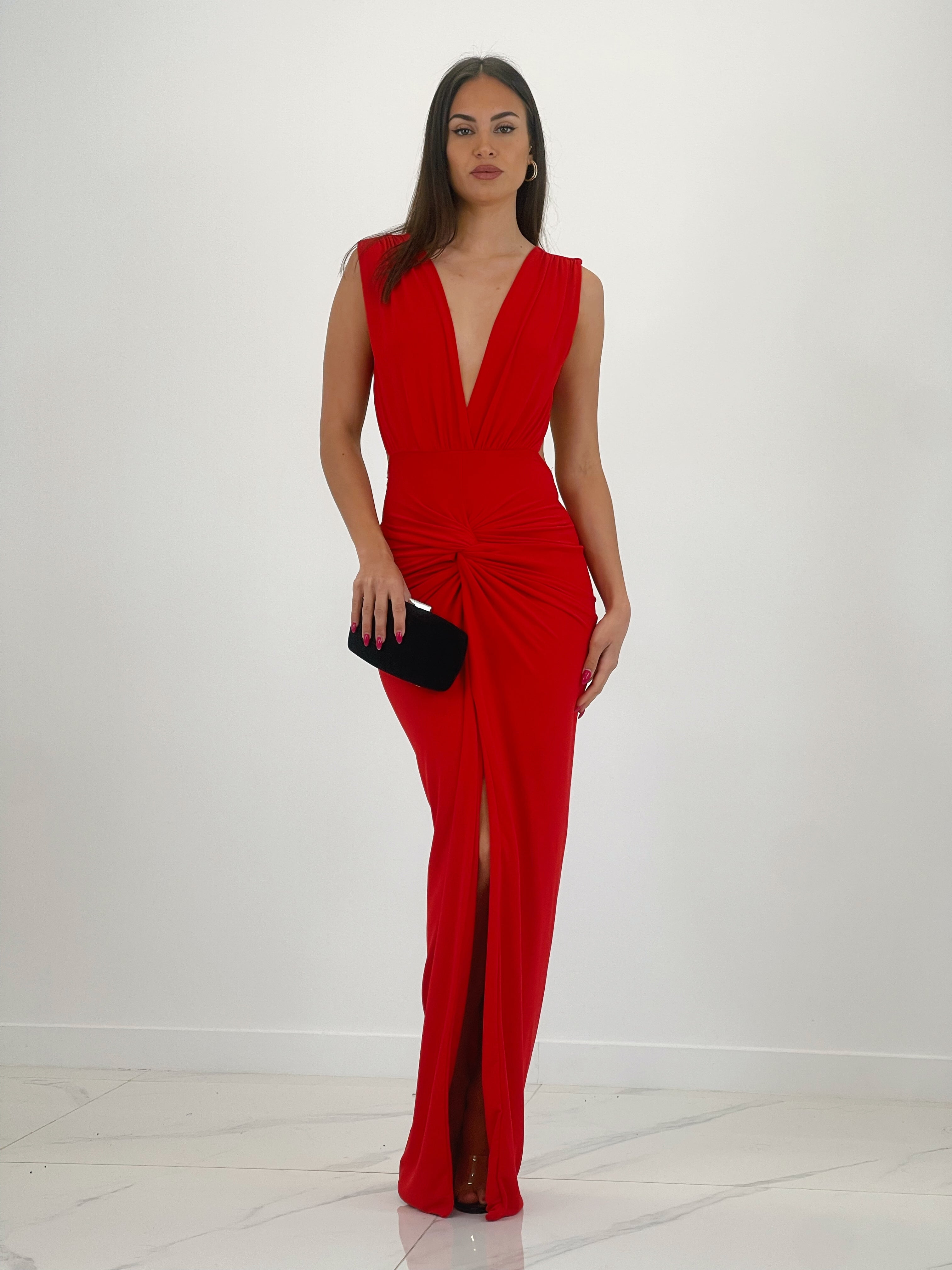 Vestido fruncido anudado Briana