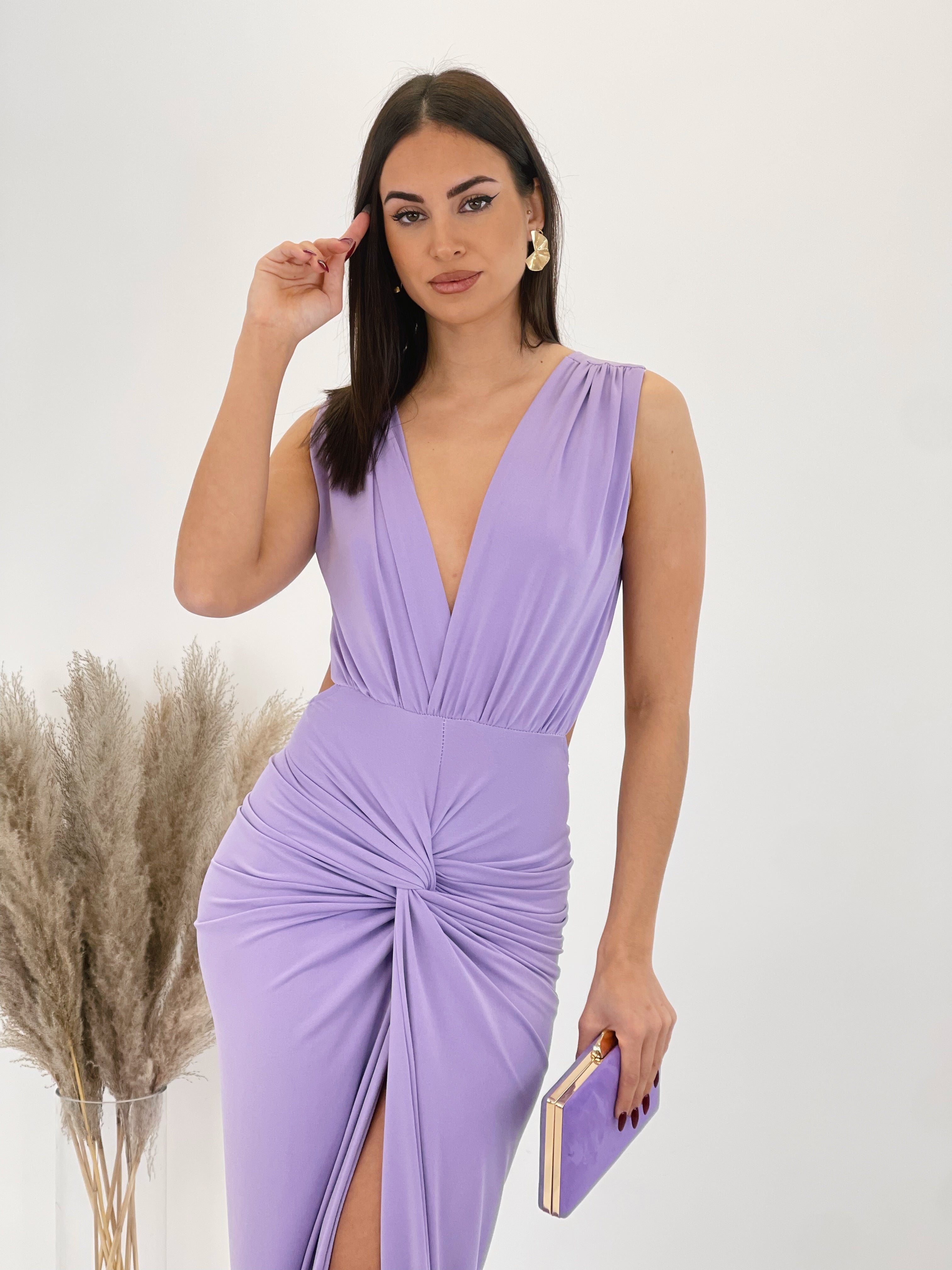 Vestido fruncido anudado Briana