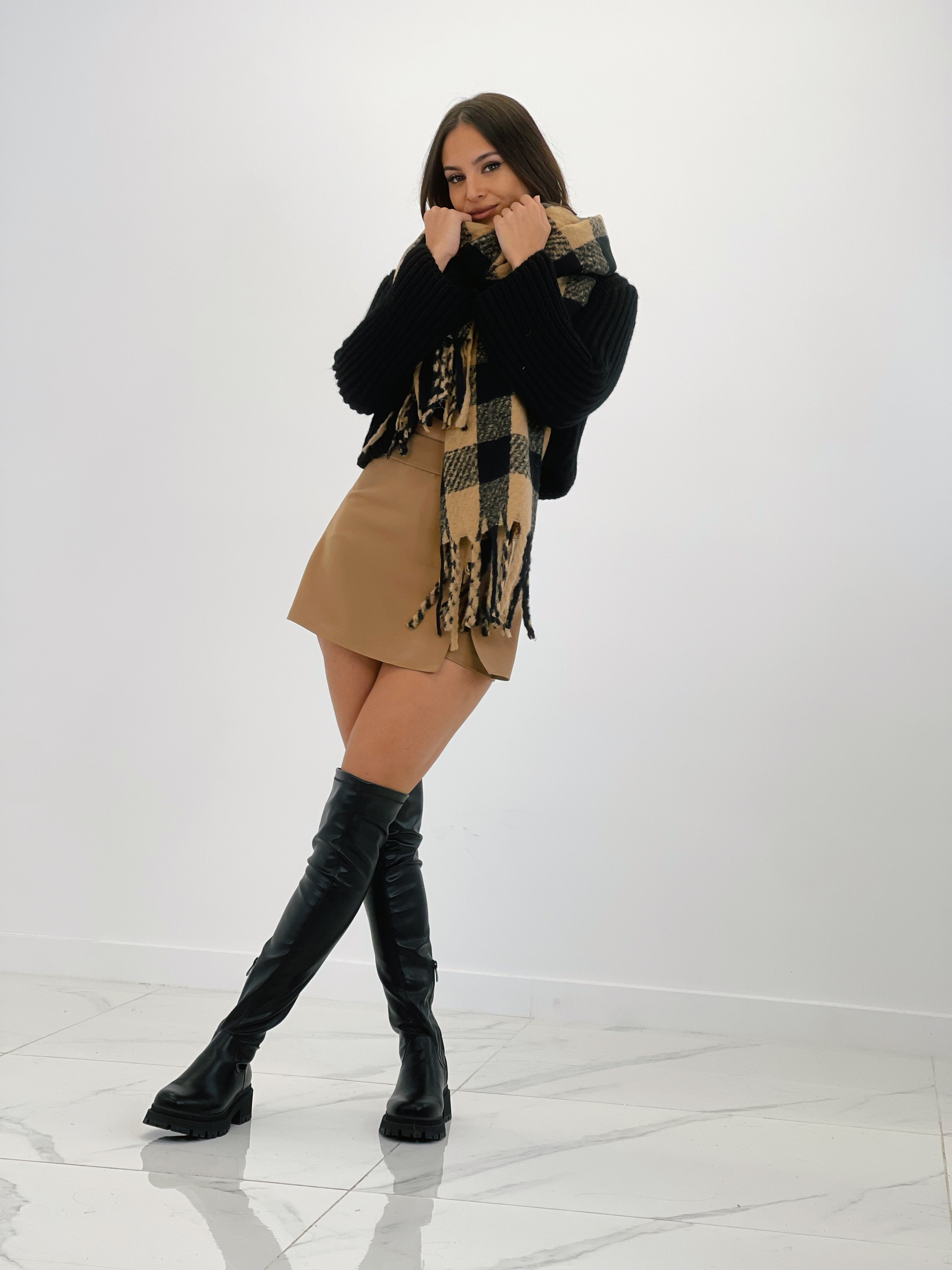 Sciarpa a quadri bicolore