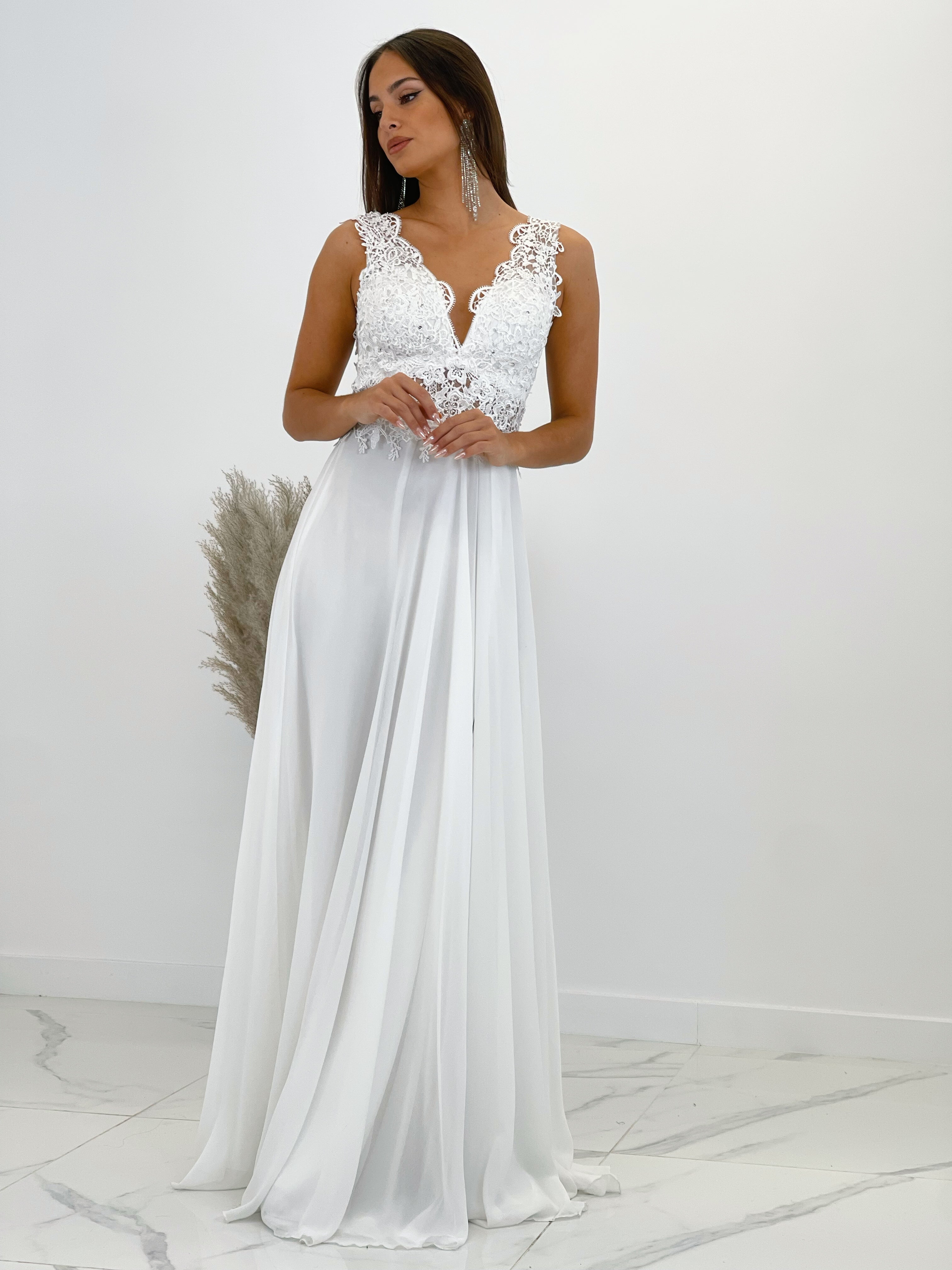 Vestido ceremonia Adara Pluse Size Blanco