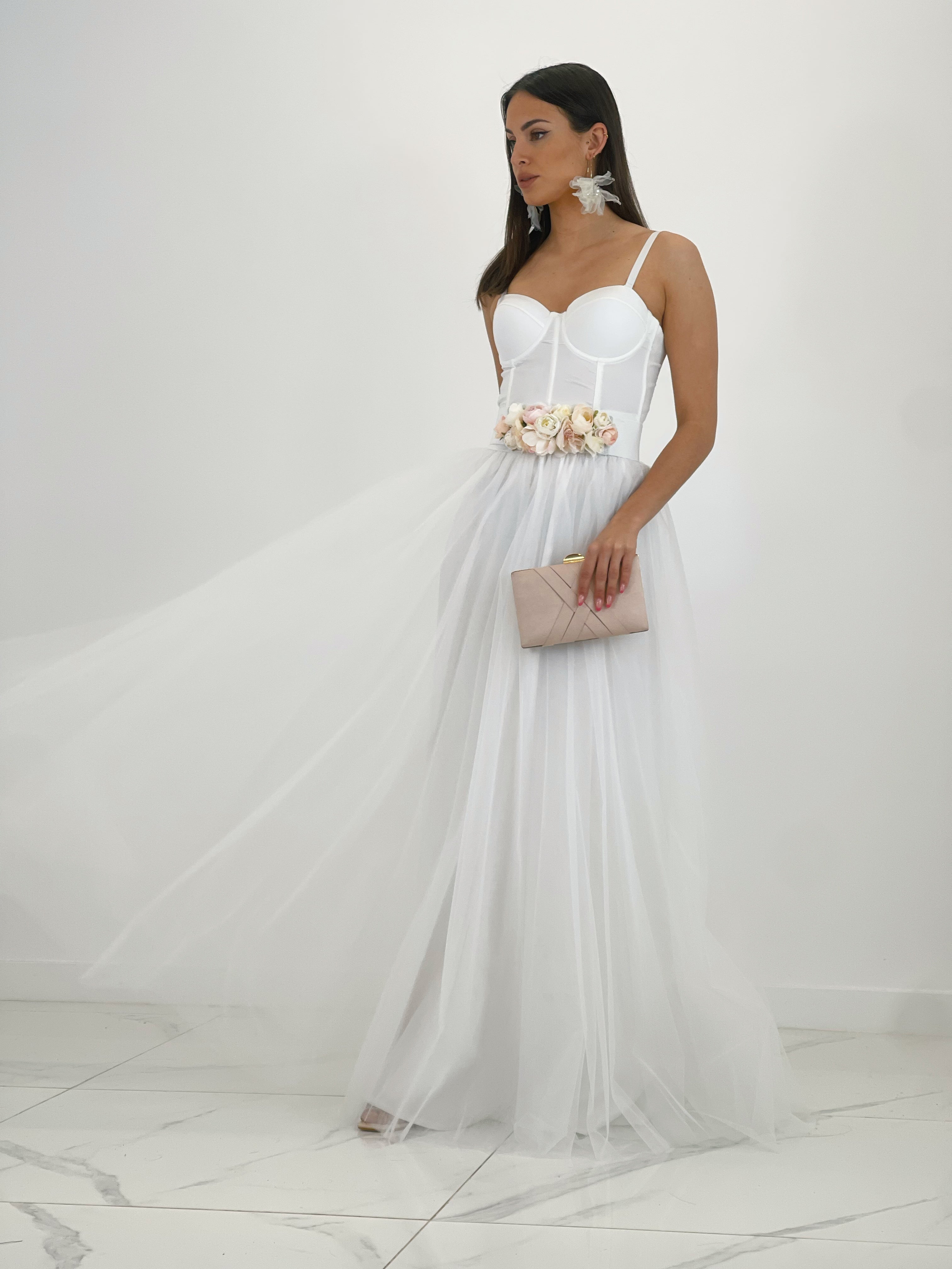 Falda Tul larga Blanco