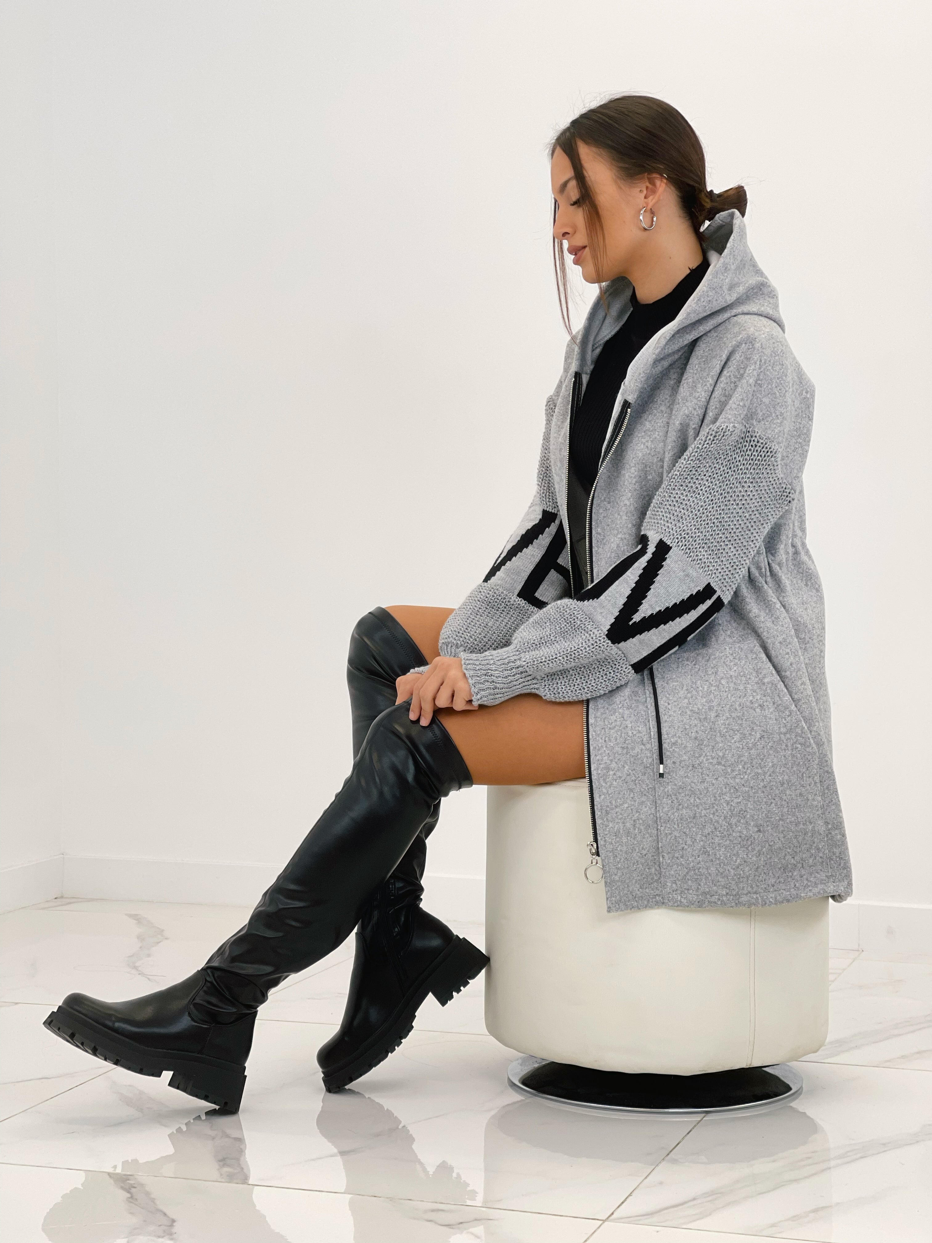 Abrigo Love mangas punto