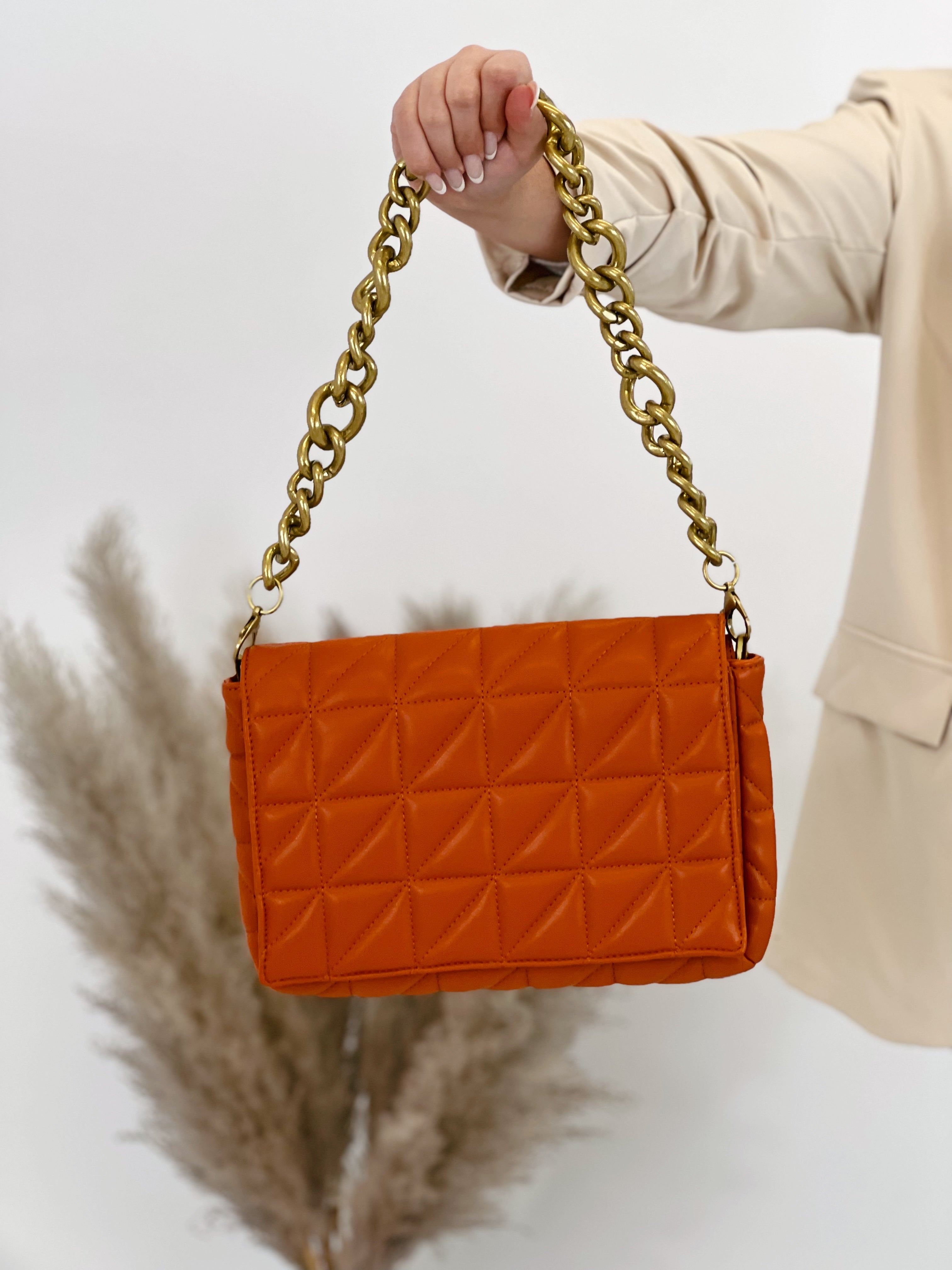 Bolso acolchado cadena gruesa