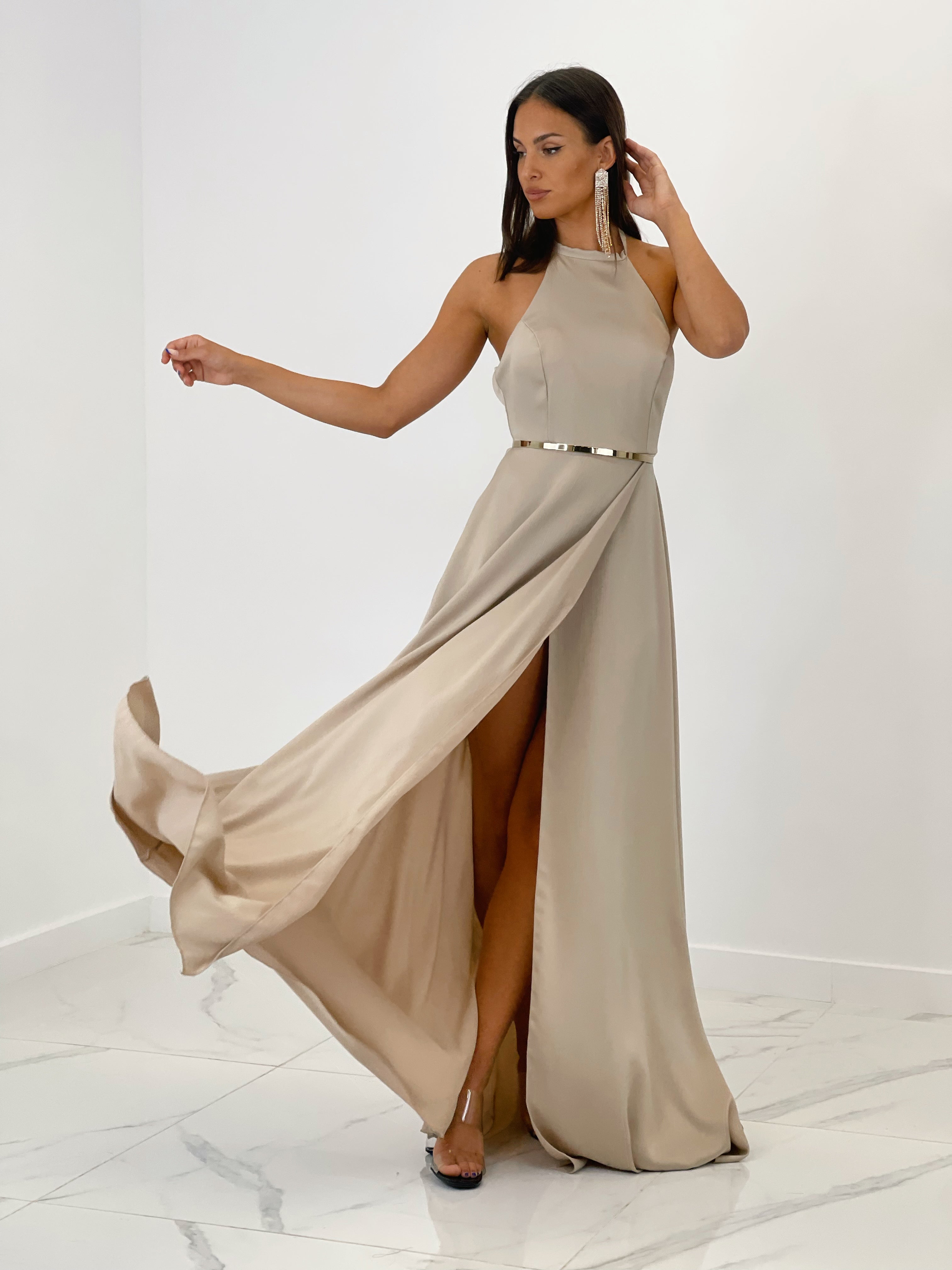 Vestido largo satén Silvia - Zebra&Maduixa®