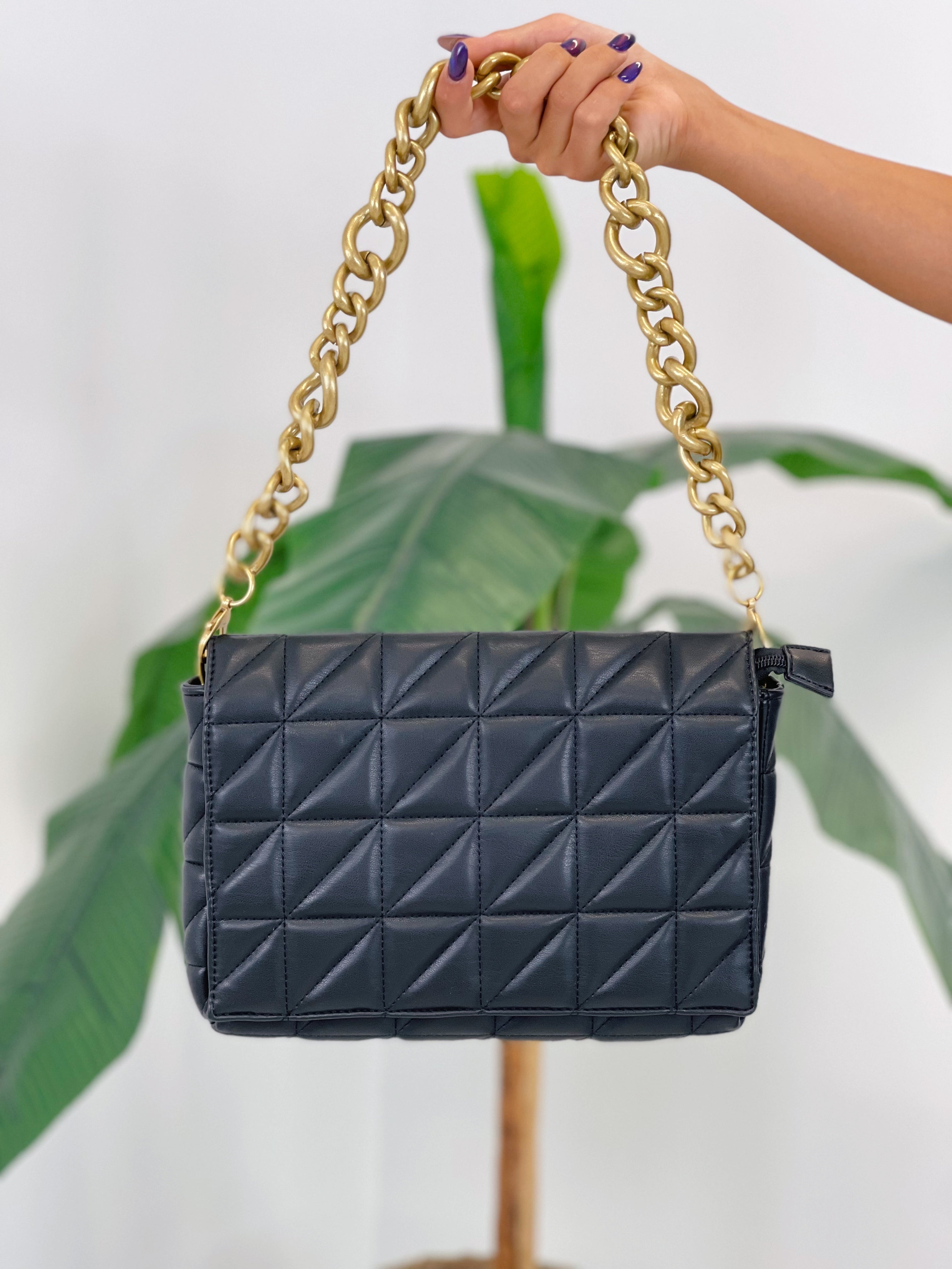 Bolso acolchado cadena gruesa