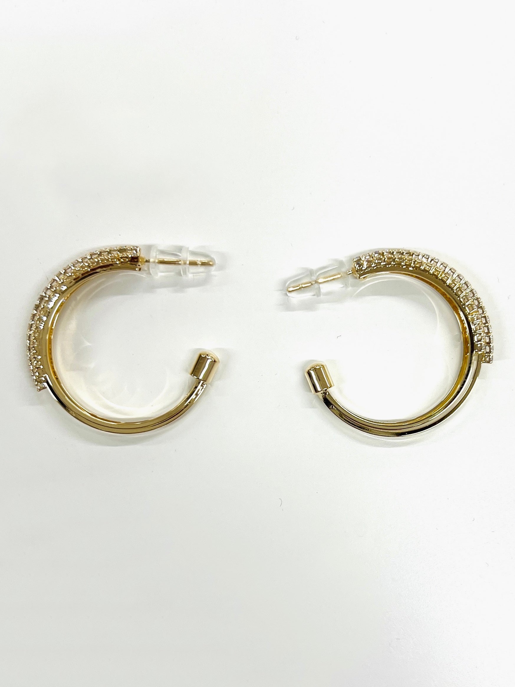 Hoop rhinestone earrings
