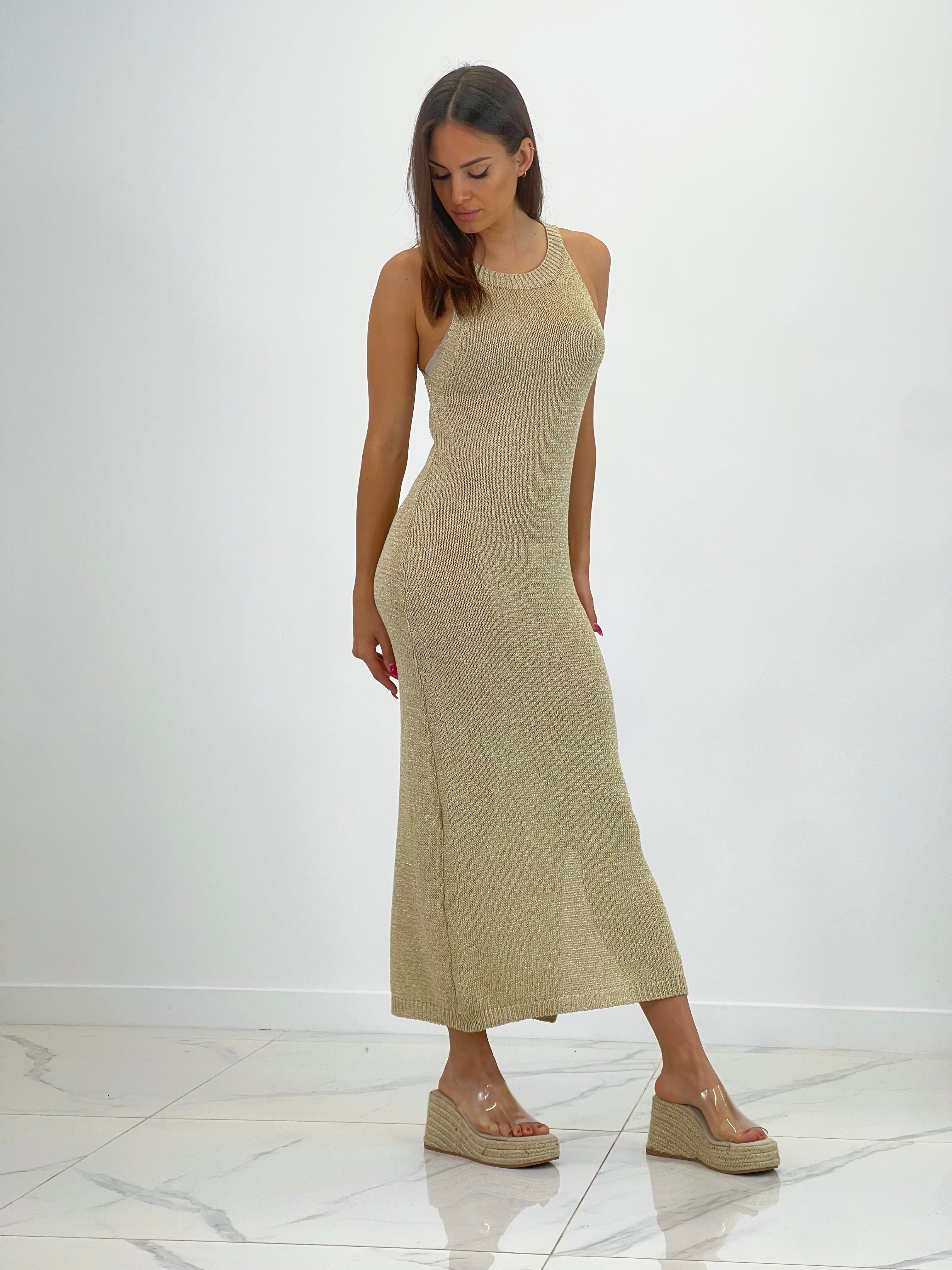 Vestido croché lurex