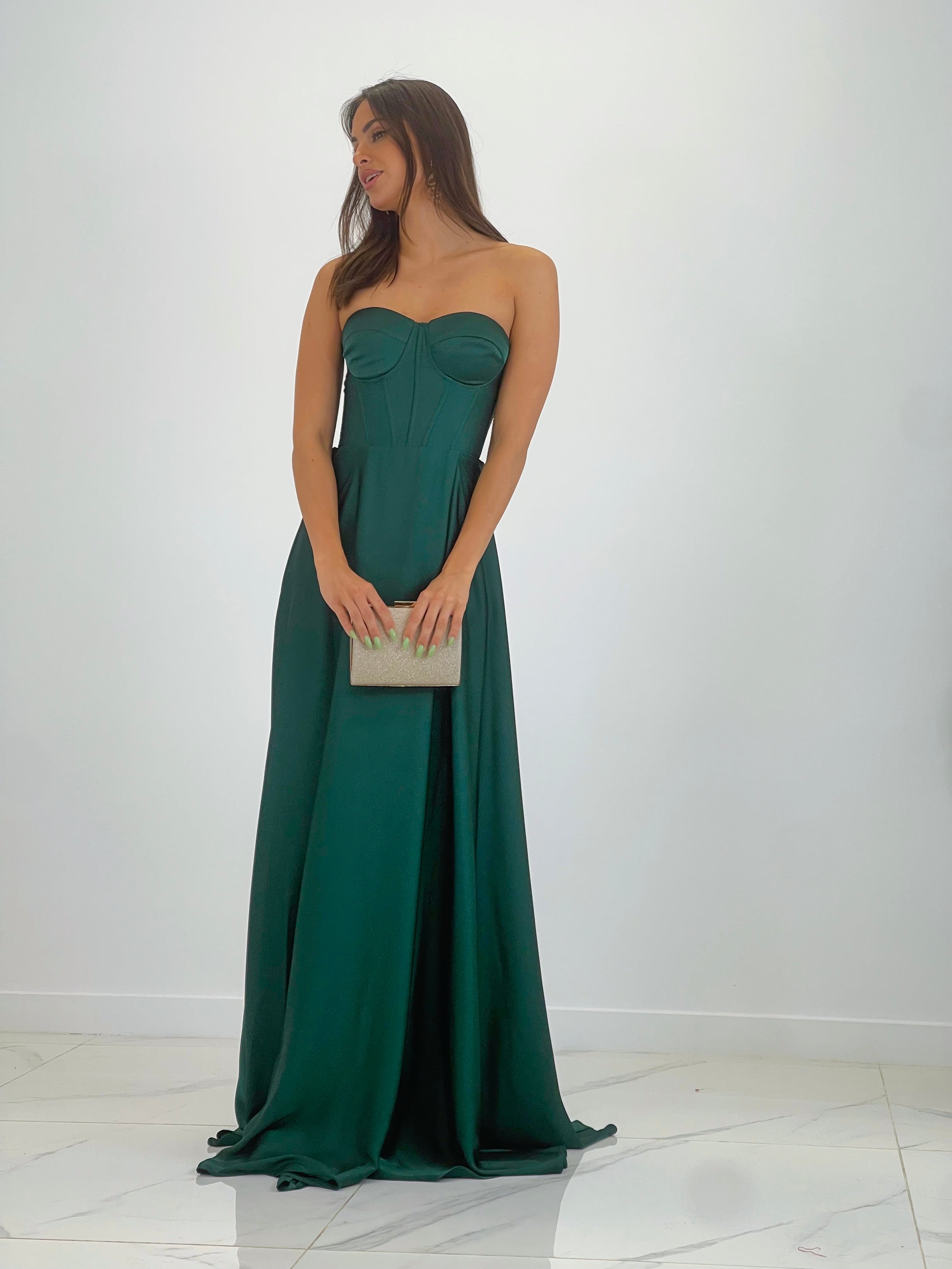 Vestido corsé raso Sarah