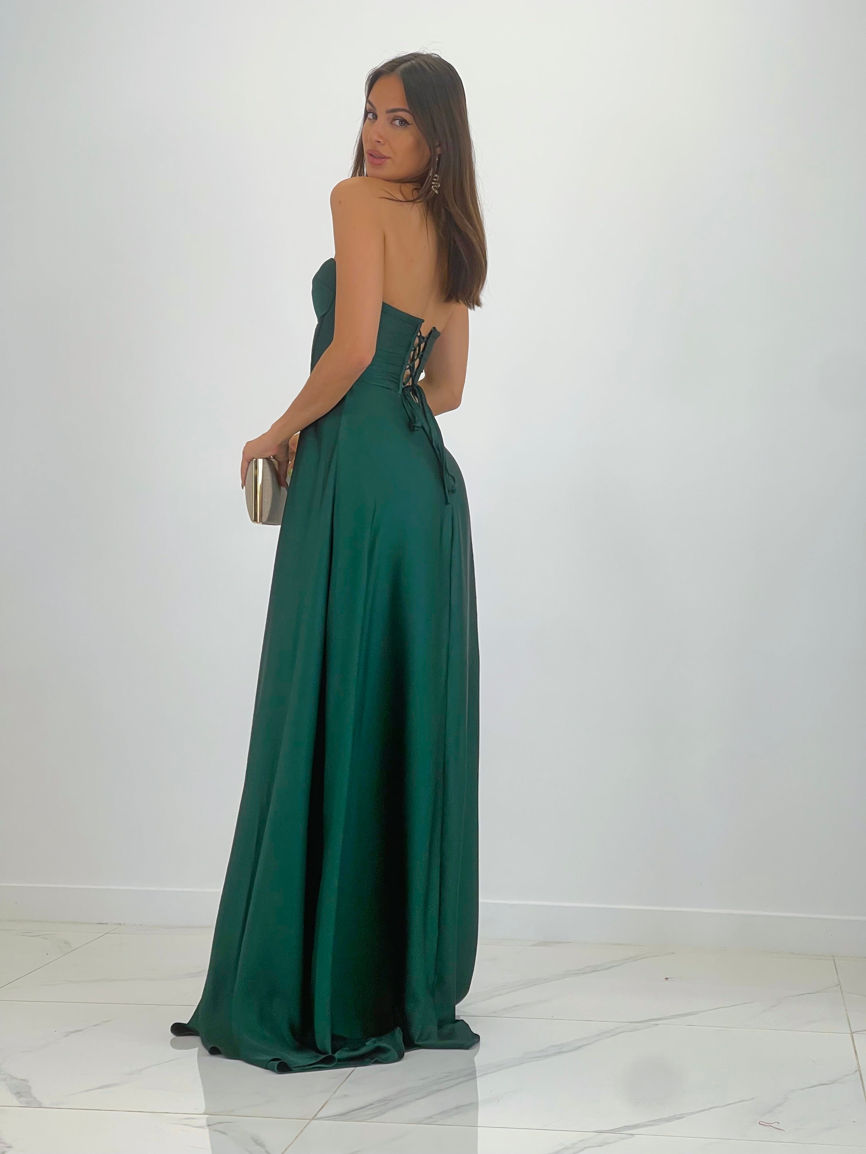 Vestido corsé raso Sarah