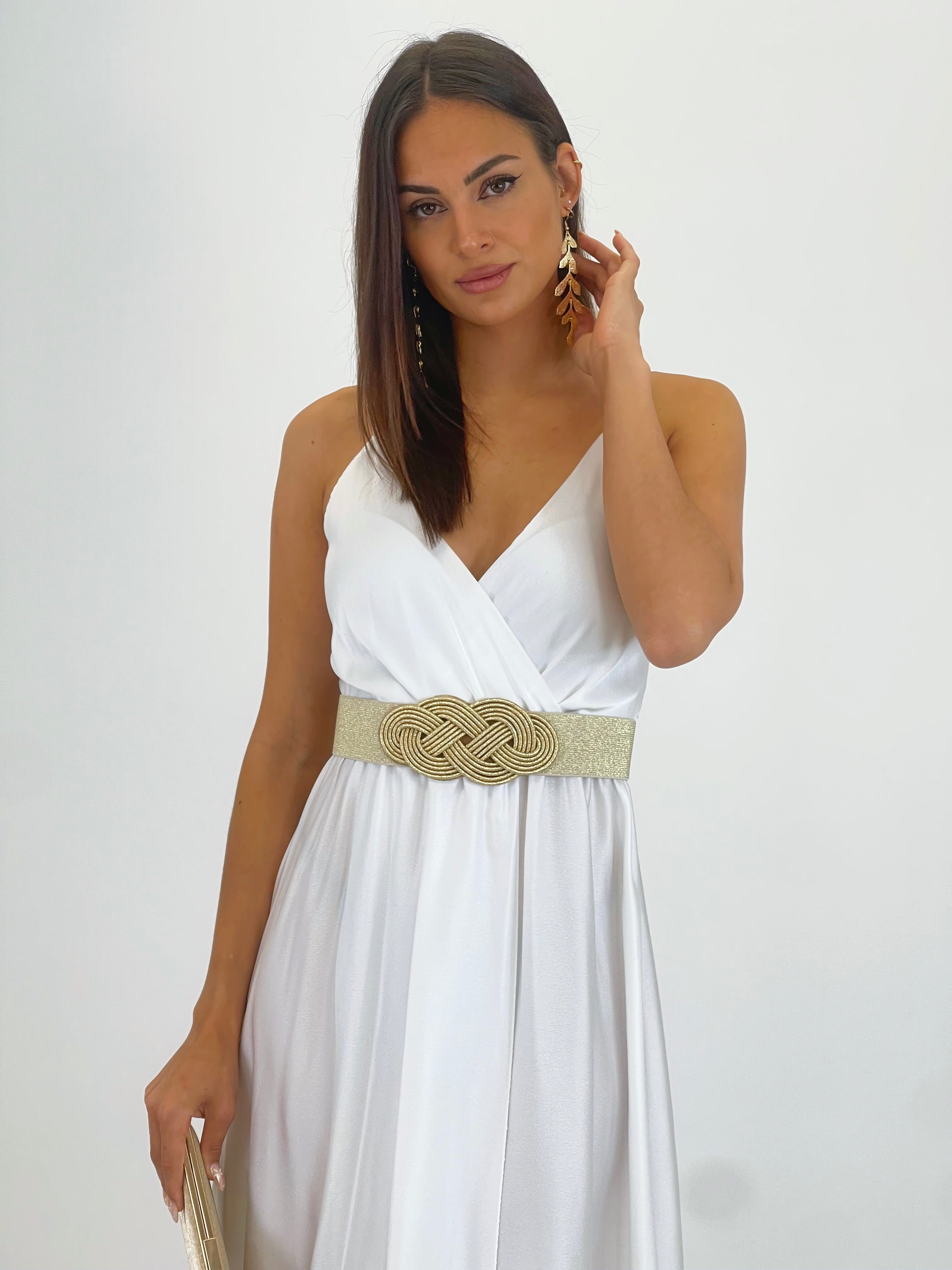 Vestido satinado Iris blanco
