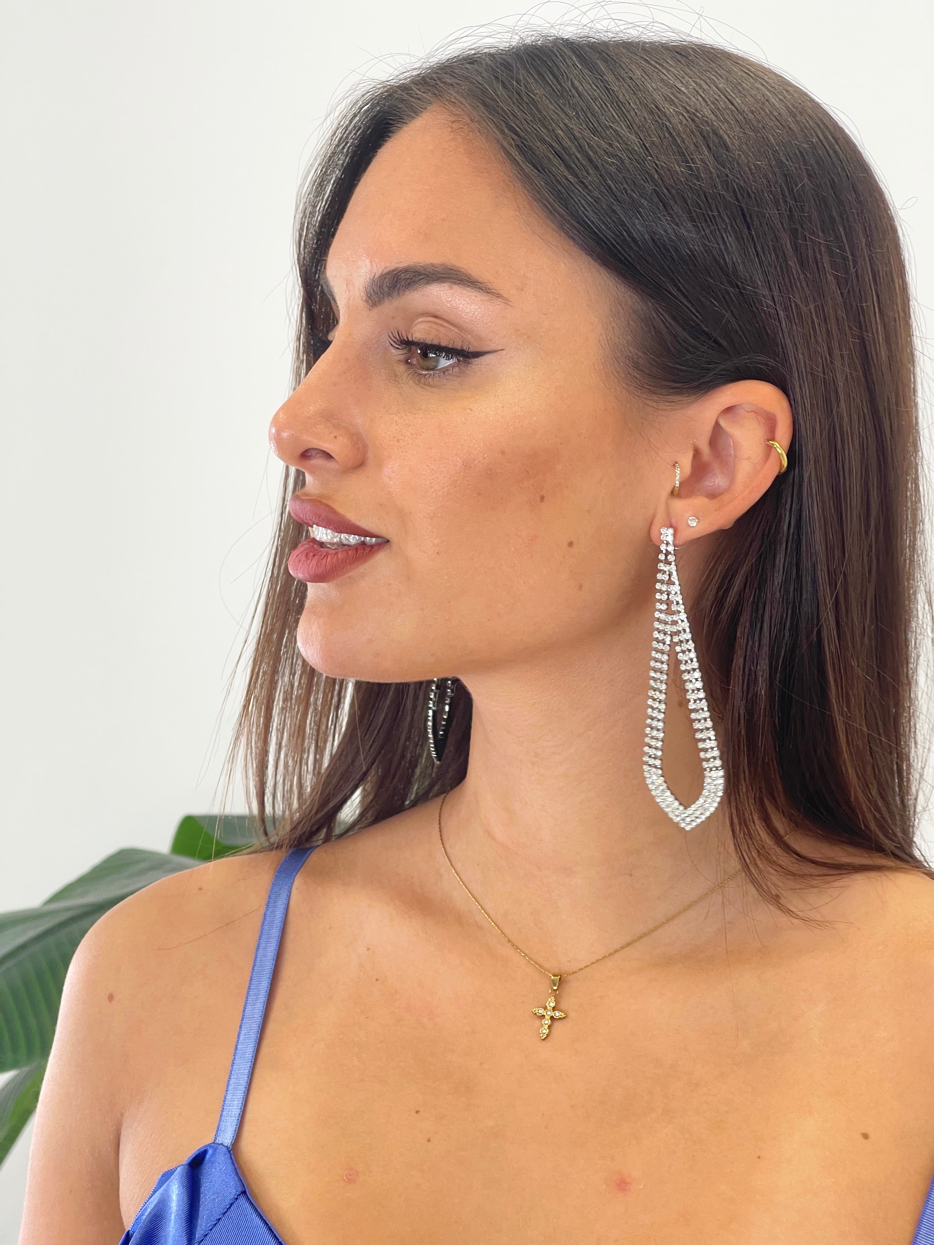 Pendientes lagrima pedrería