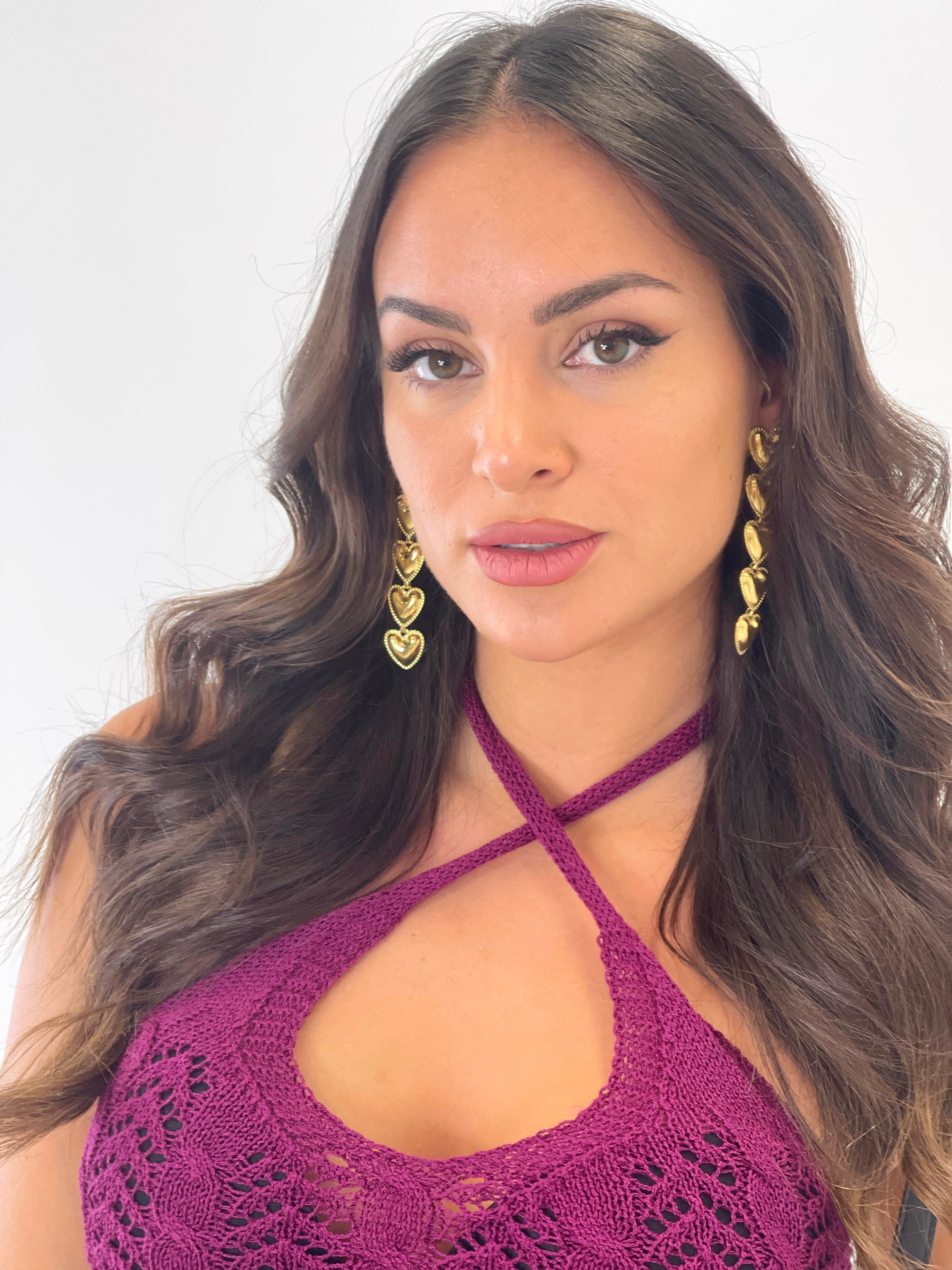 Pendientes corazones colgantes