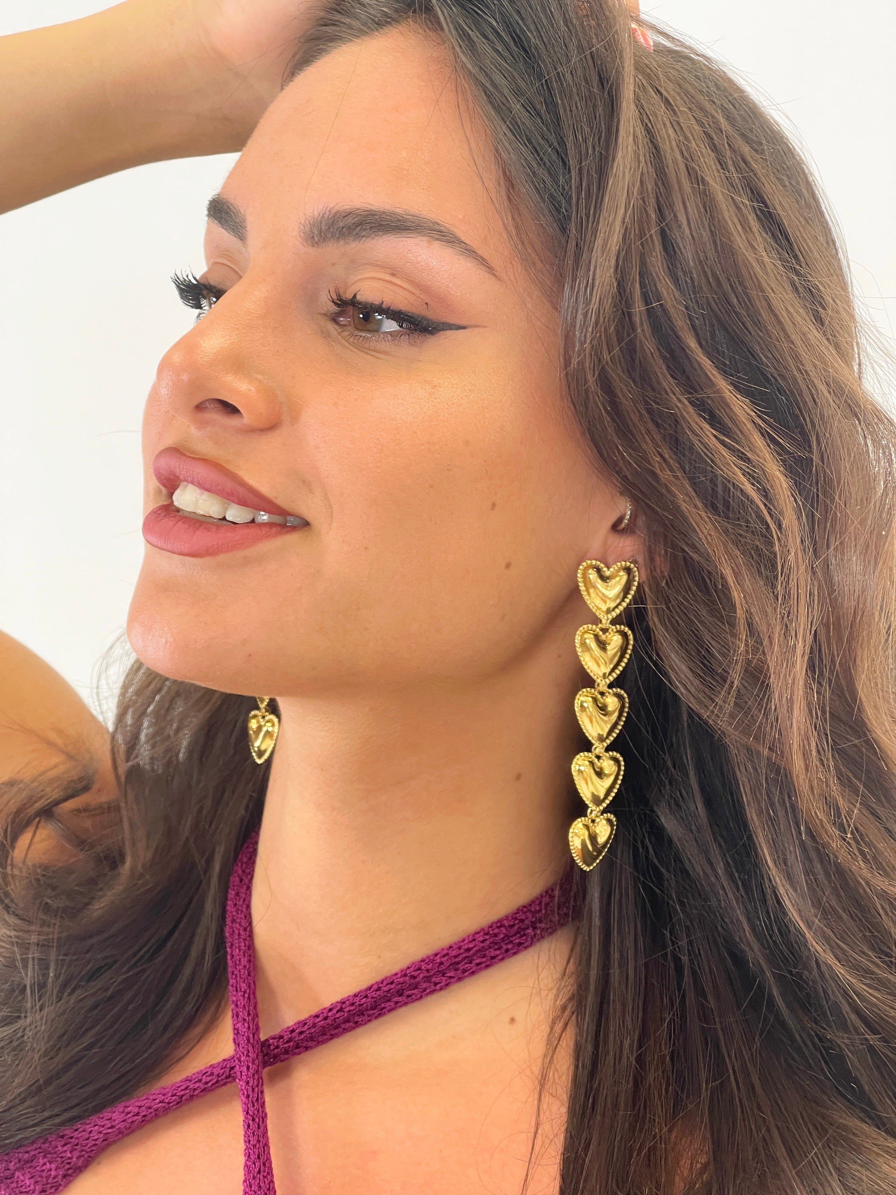 Pendientes corazones colgantes