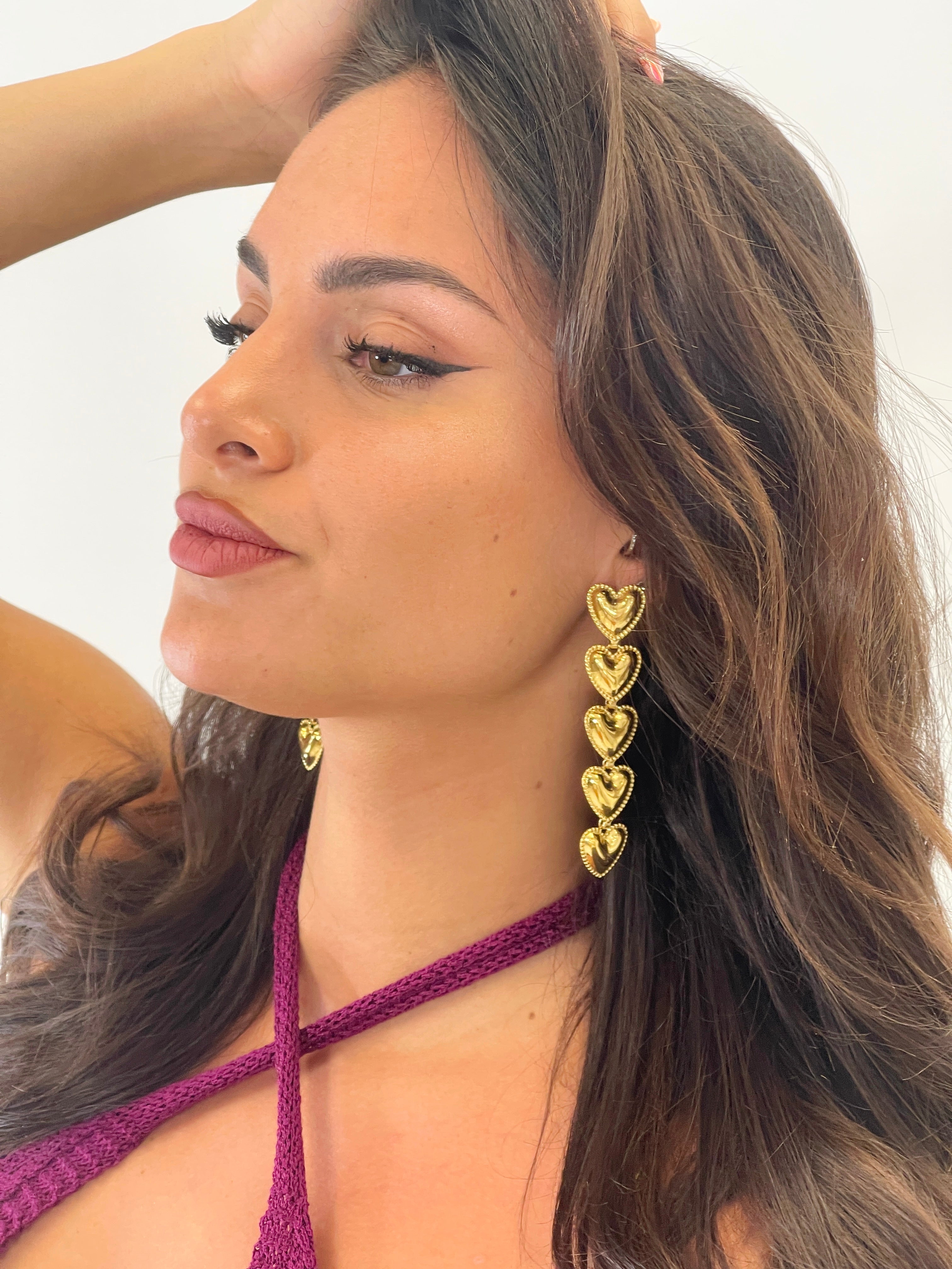 Pendientes corazones colgantes