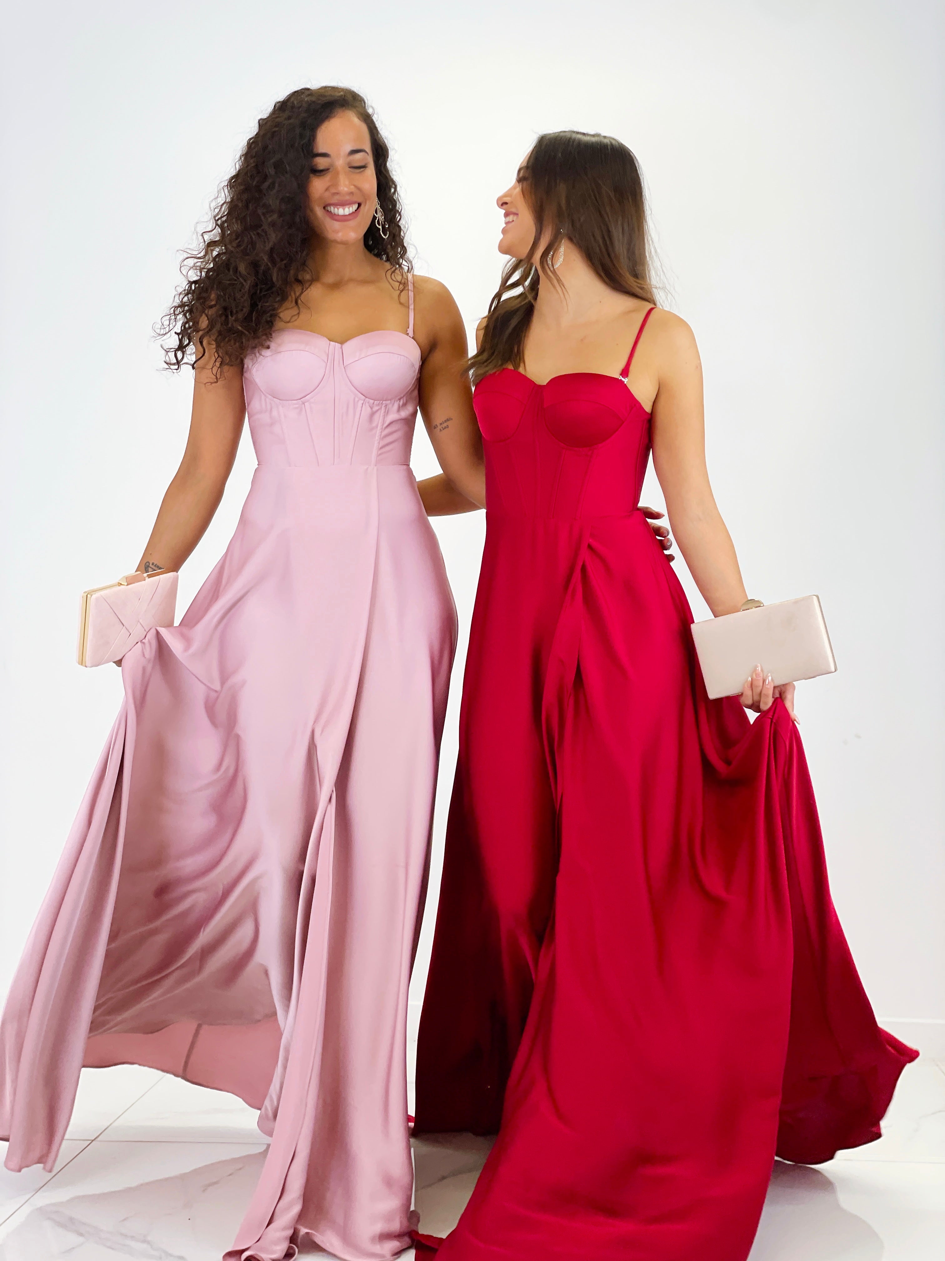 Vestido corsé raso Sarah