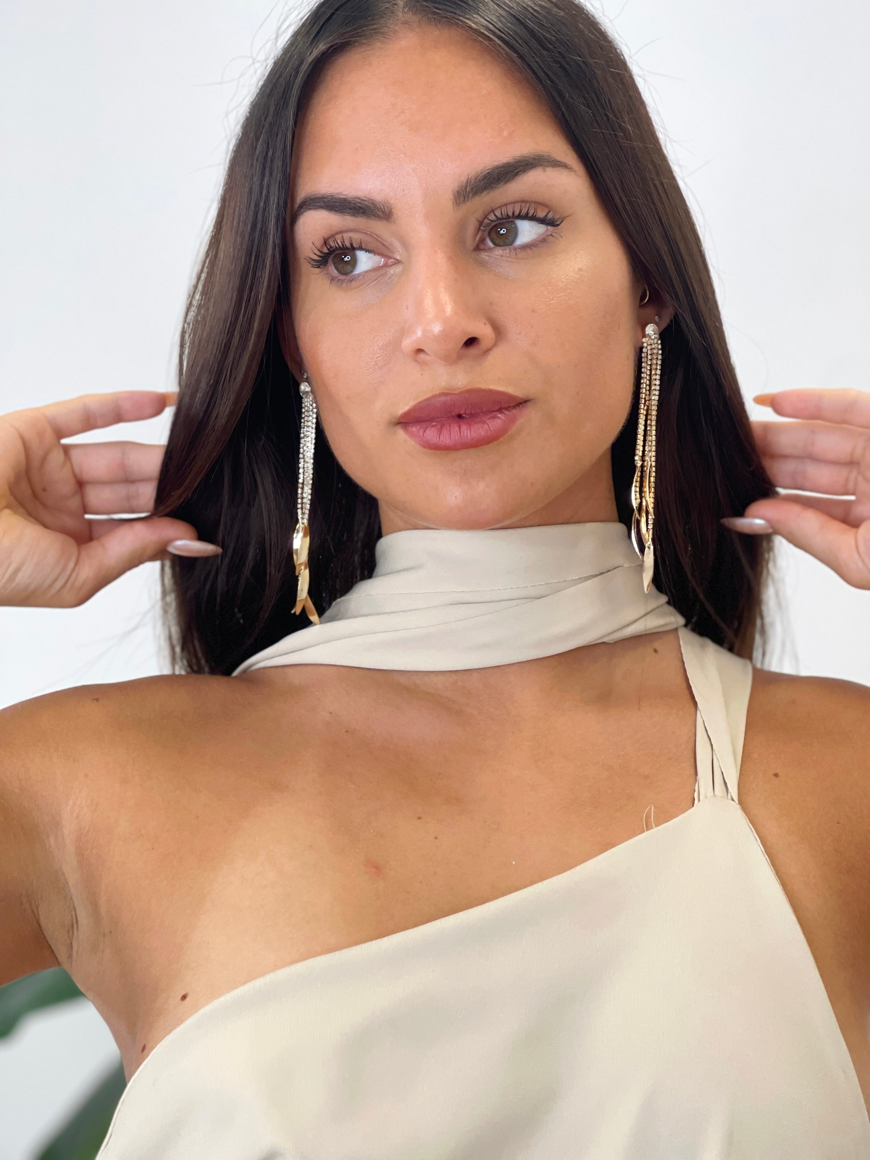 Pendientes brillante pedrería